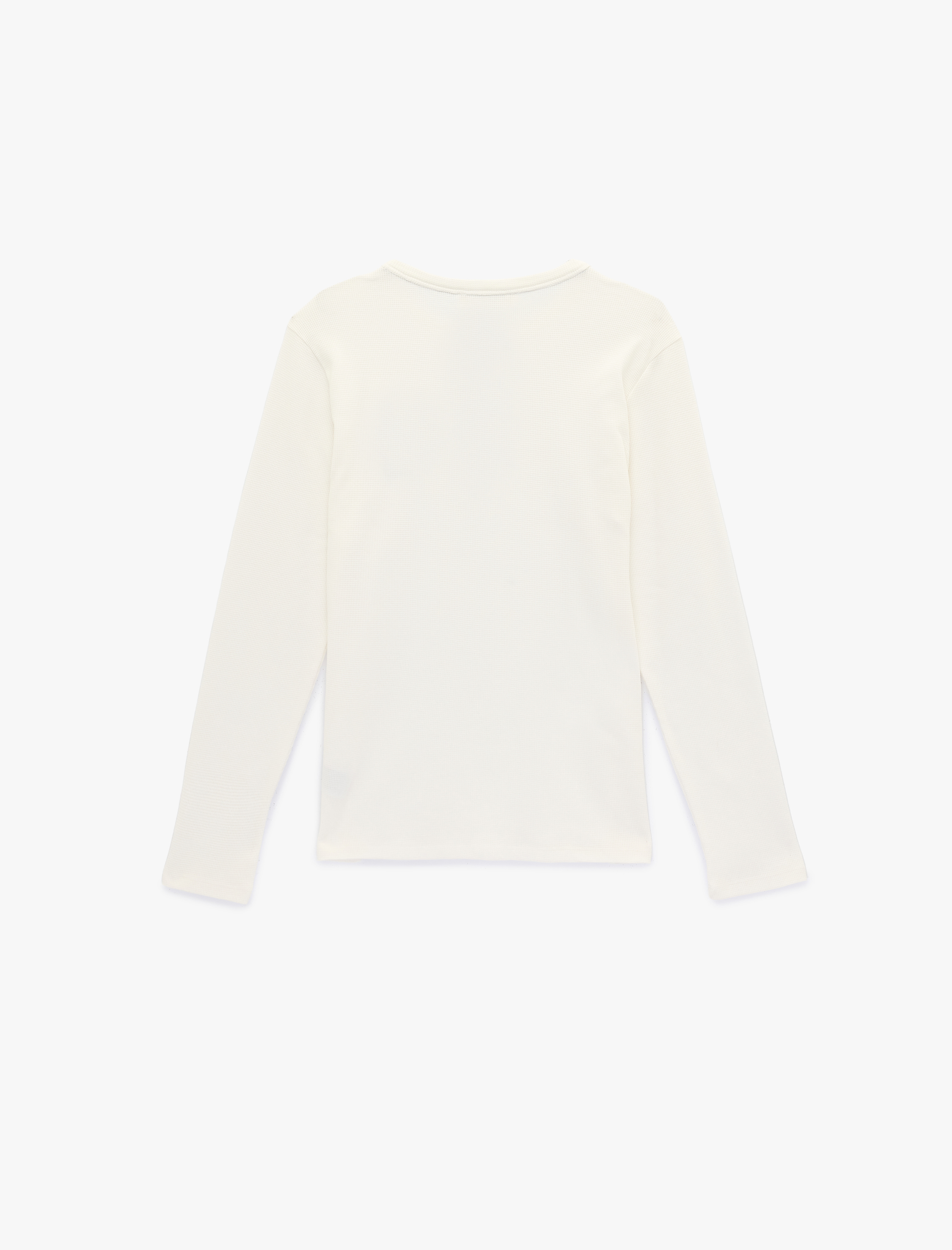   Pamuklu Uzun Kollu Bisiklet Yaka Geyik İşleme Detaylı Örme Pijama Üstü