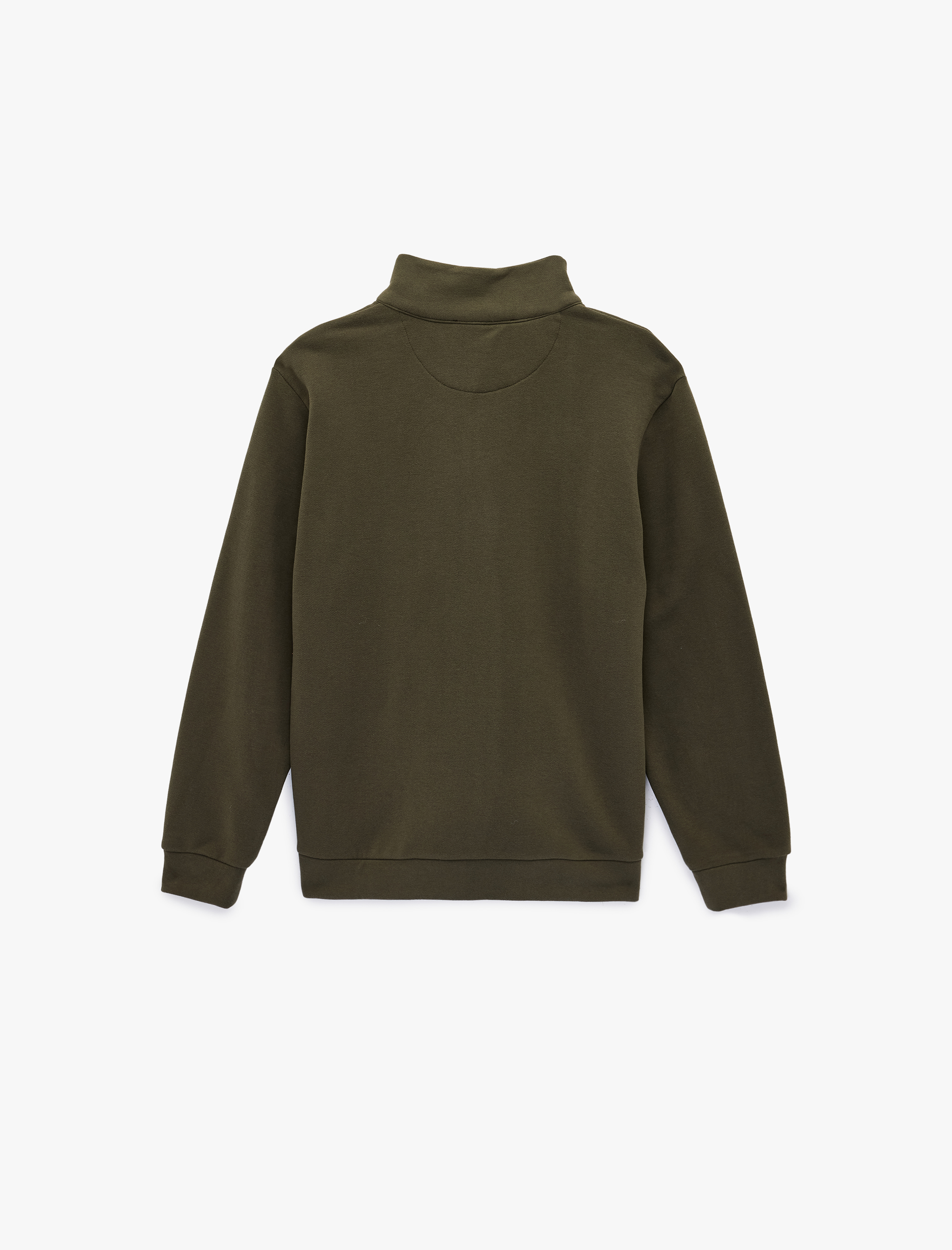   Regular Fit Uzun Kollu Basic Yarım Fermuarlı Sweatshirt