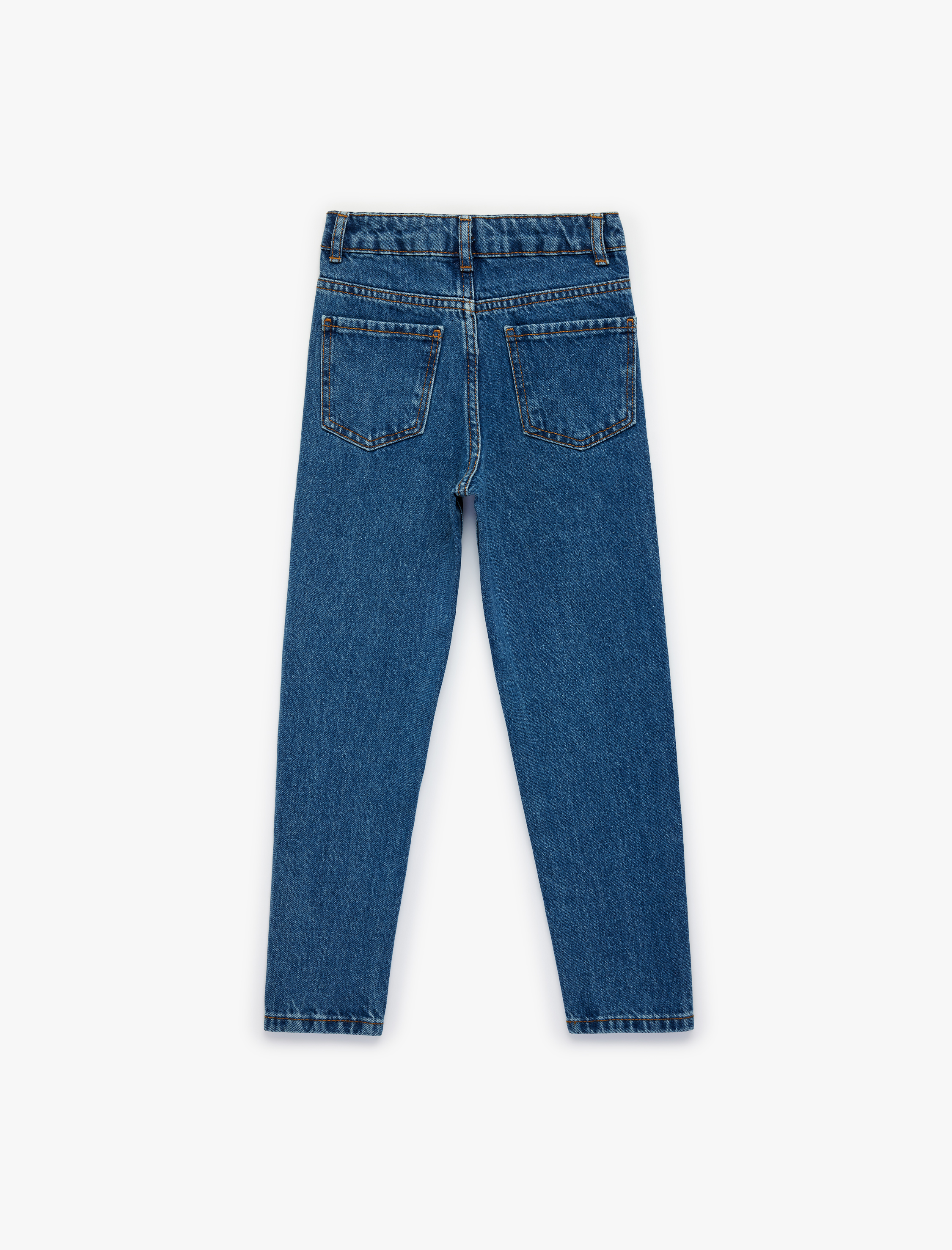  Erkek Çocuk Pamuklu Beli Ayarlanabilir Lastikli Jean Pantolon