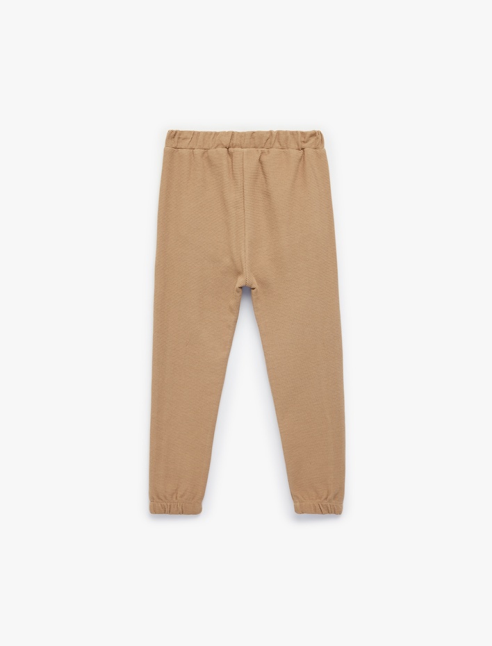 Erkek Bebek Waffle Kumaş Pamuklu Beli Bağlamalı Lastikli Paça Jogger Eşofman Altı