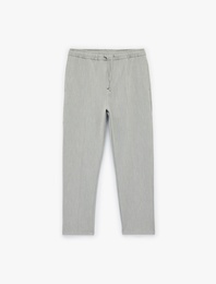 Regular Fit Cepli Beli Bağcıklı Kumaş Pantolon