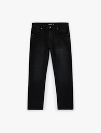 Cepli Düz Paça Straight Fit Jean Pantolon - Straight Fit Jeans