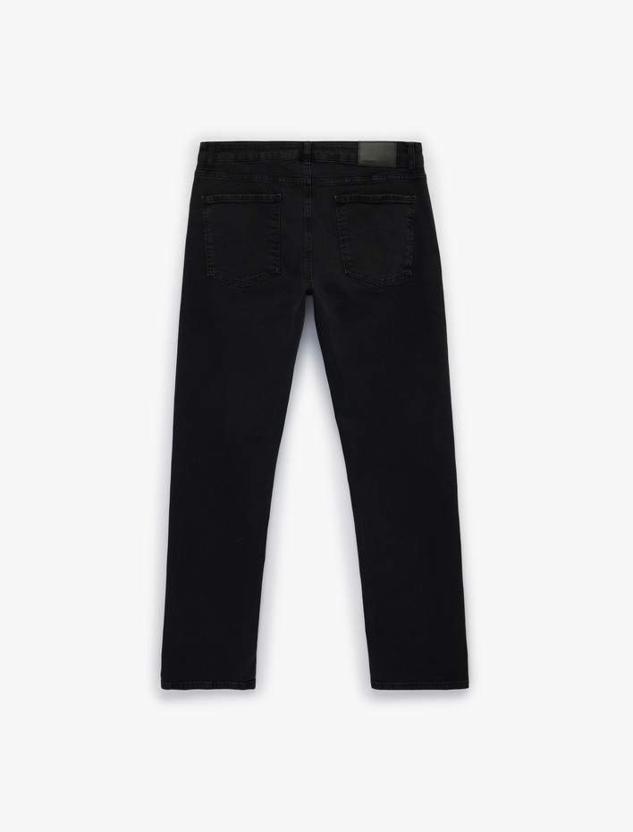  Cepli Düz Paça Straight Fit Jean Pantolon - Straight Fit Jeans