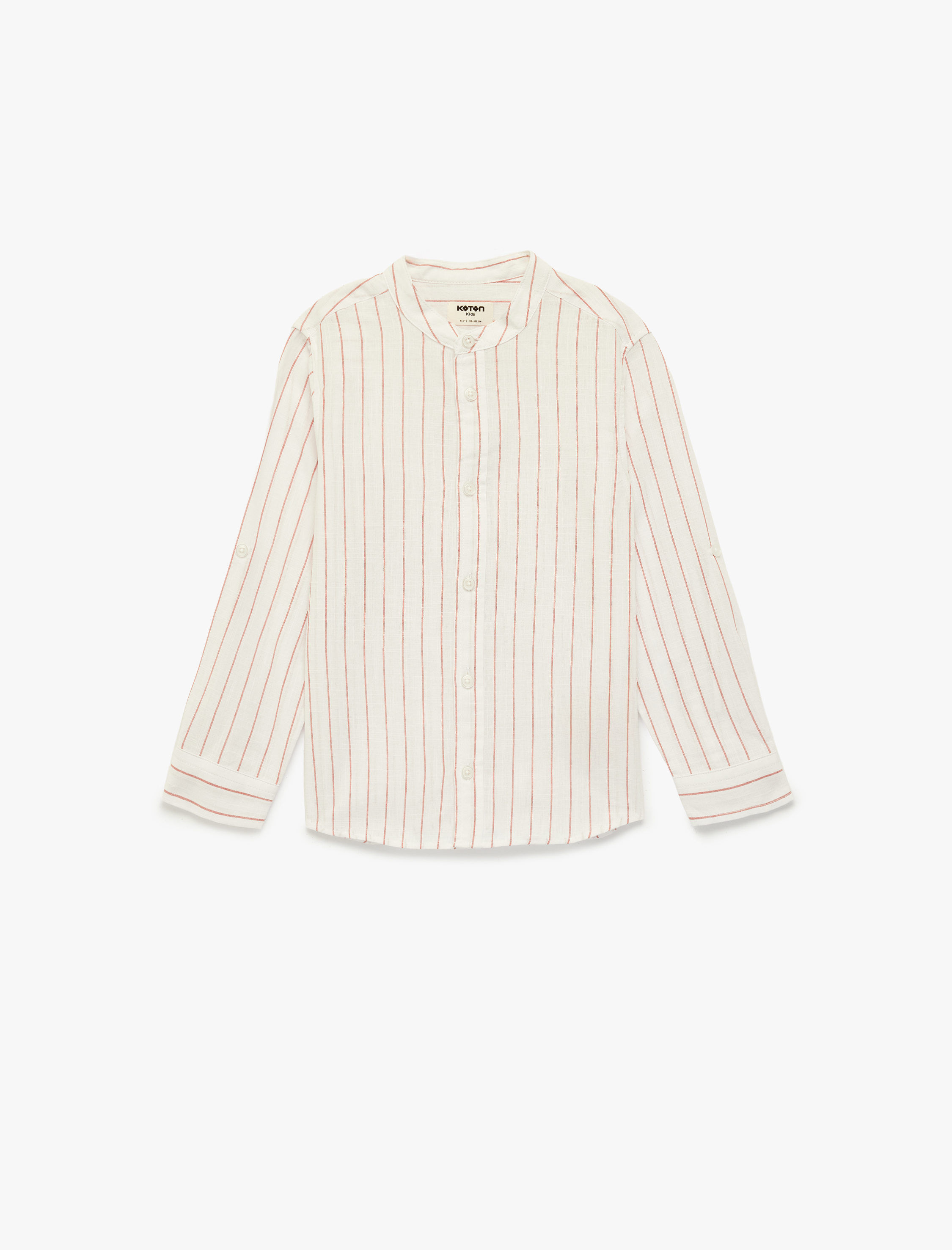  Erkek Çocuk Pamuklu Uzun Kollu Hakim Yaka Çizgili Gömlek