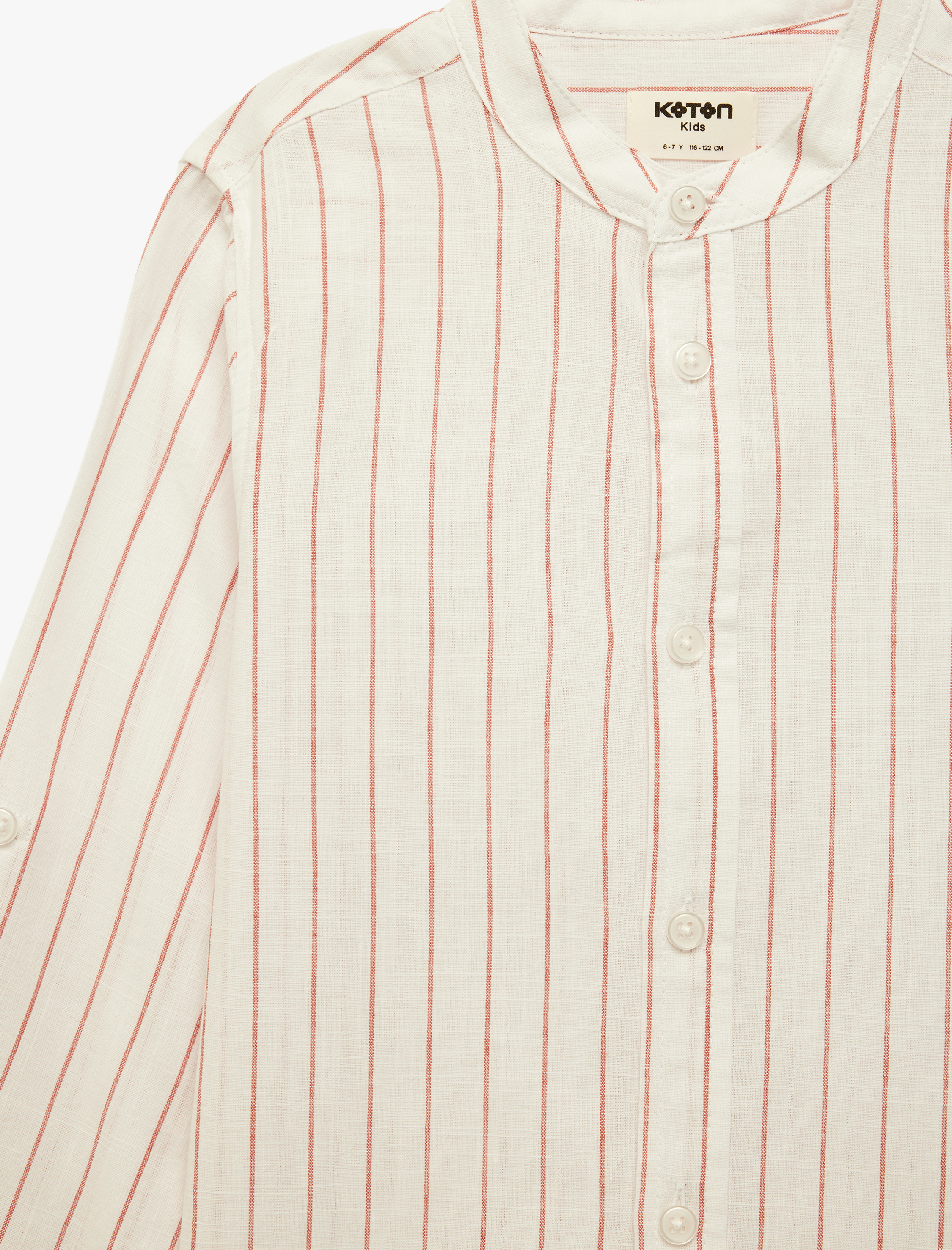  Erkek Çocuk Pamuklu Uzun Kollu Hakim Yaka Çizgili Gömlek