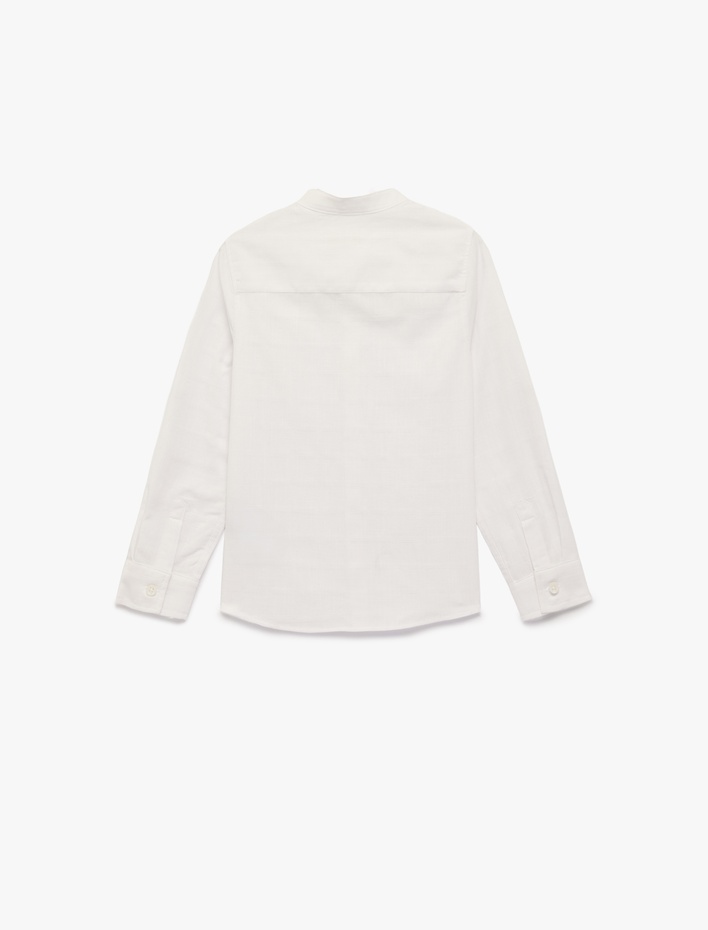 Erkek Çocuk Uzun Kollu Hakim Yaka Pamuklu Gömlek