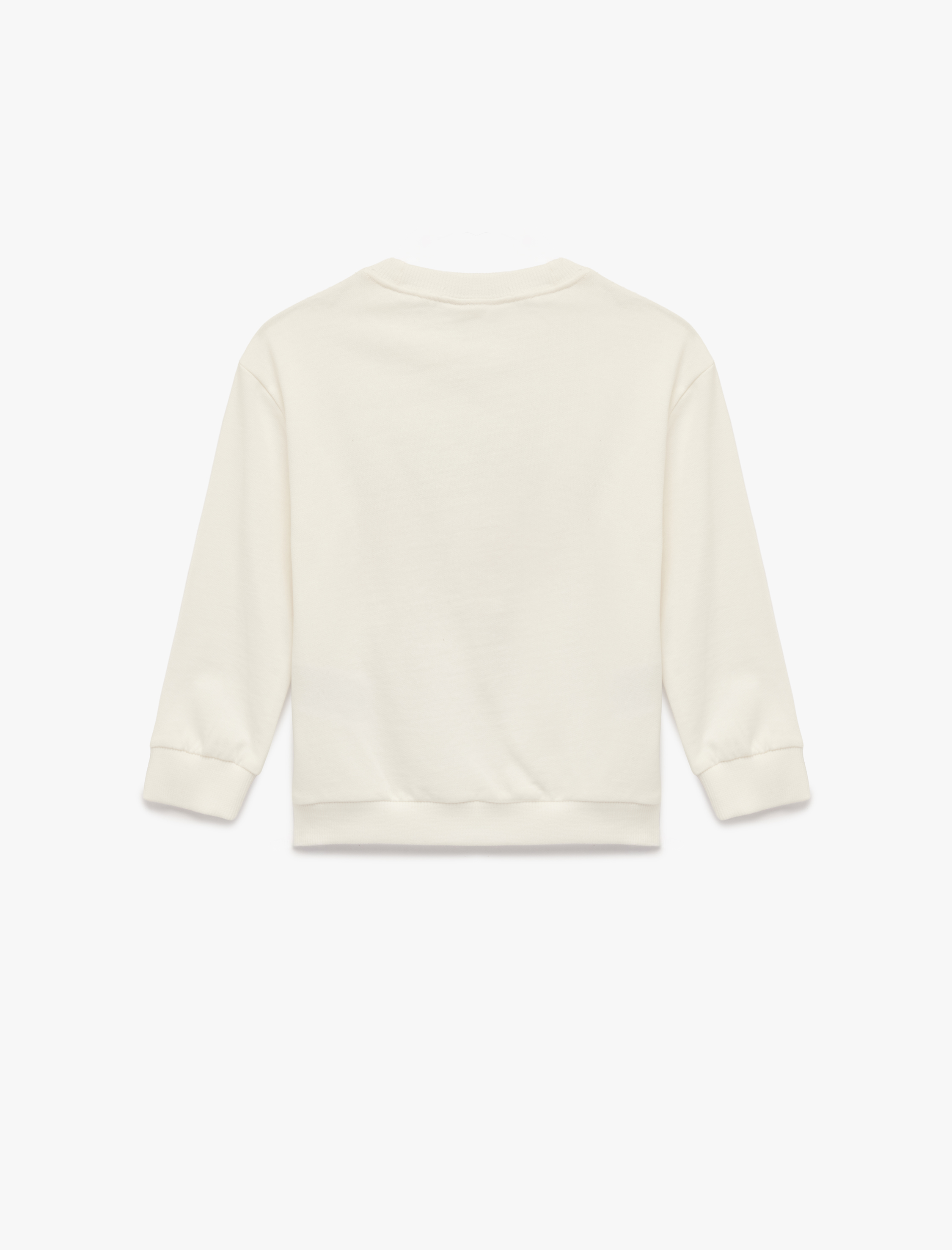  Kız Bebek Pamuklu Uzun Kollu Bisiklet Yaka Fiyonk Baskılı Sweatshirt