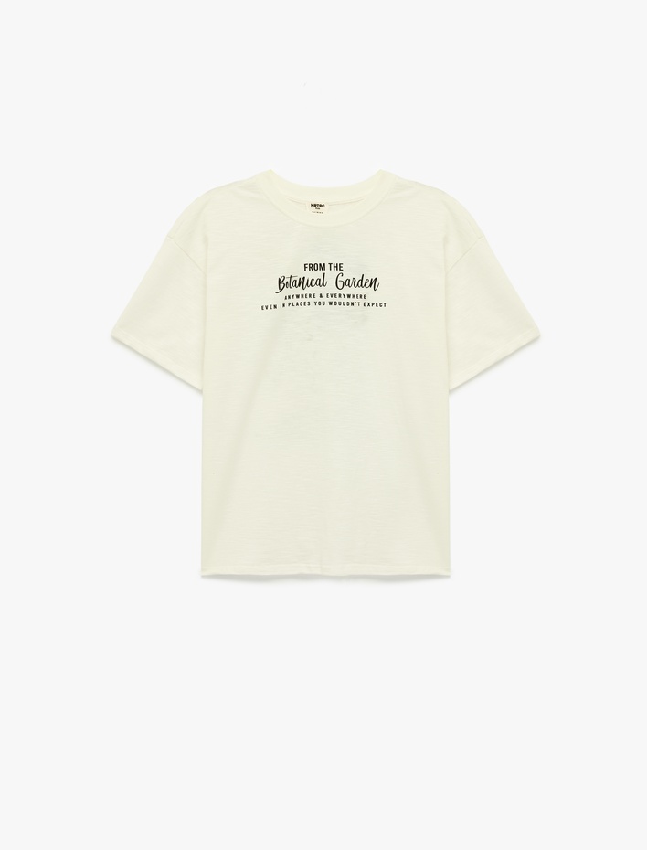 Erkek Çocuk Pamuklu Kısa Kollu Bisiklet Yaka Baskılı Oversize Tişört