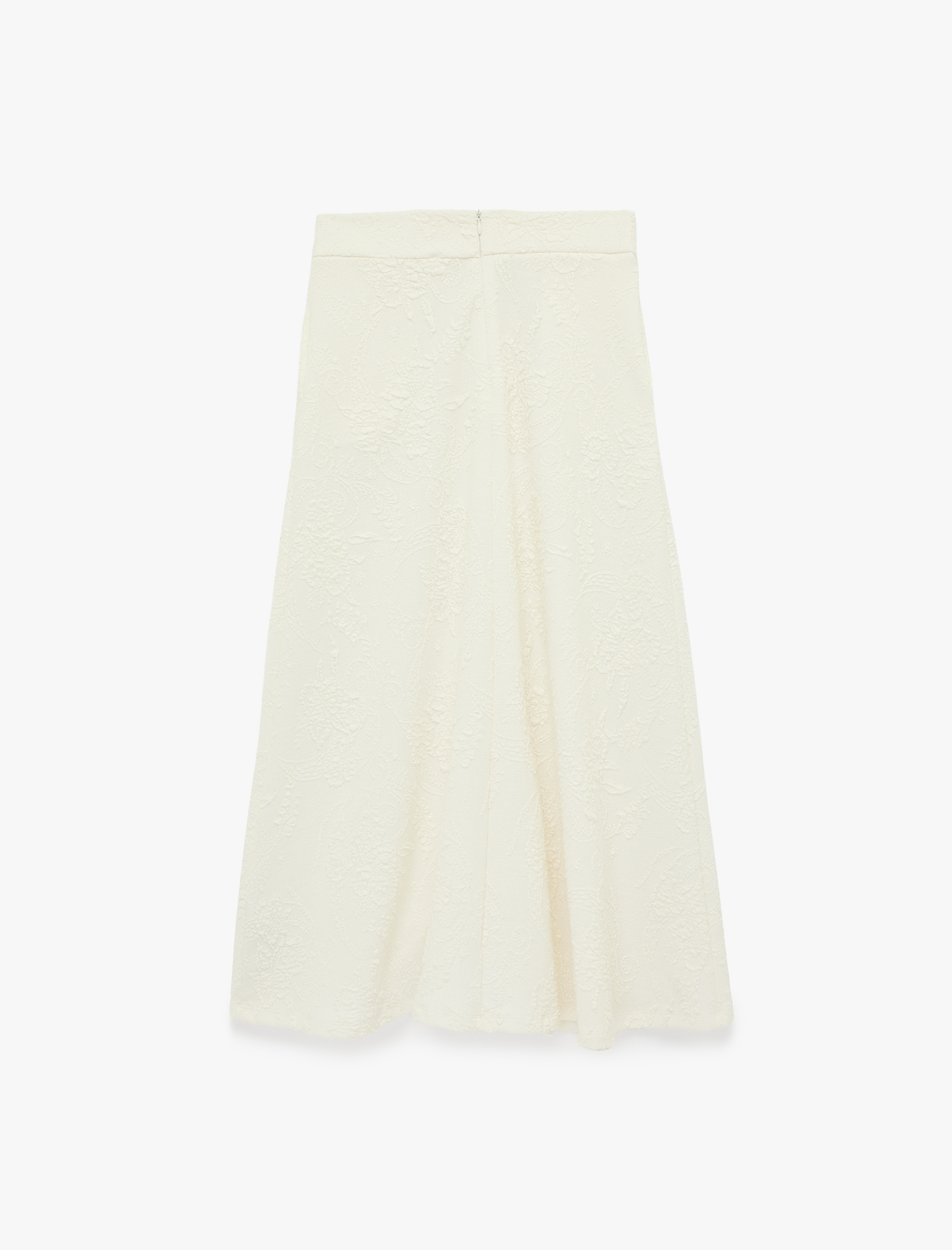   Rahat Kalıp Midi Floral Dokulu Etek