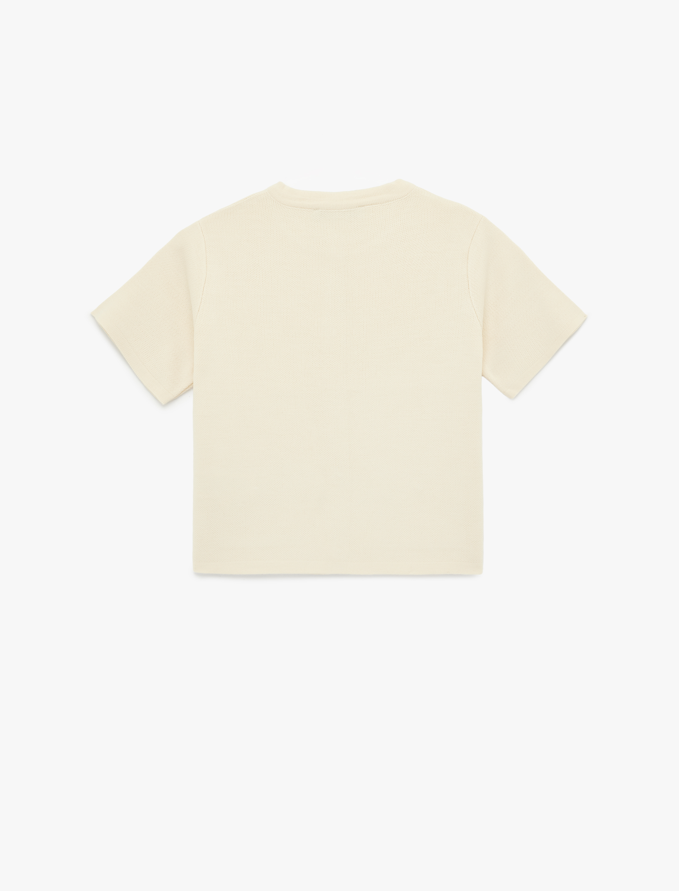   Kısa Kollu Bisiklet Yaka Cepli Triko Hırka