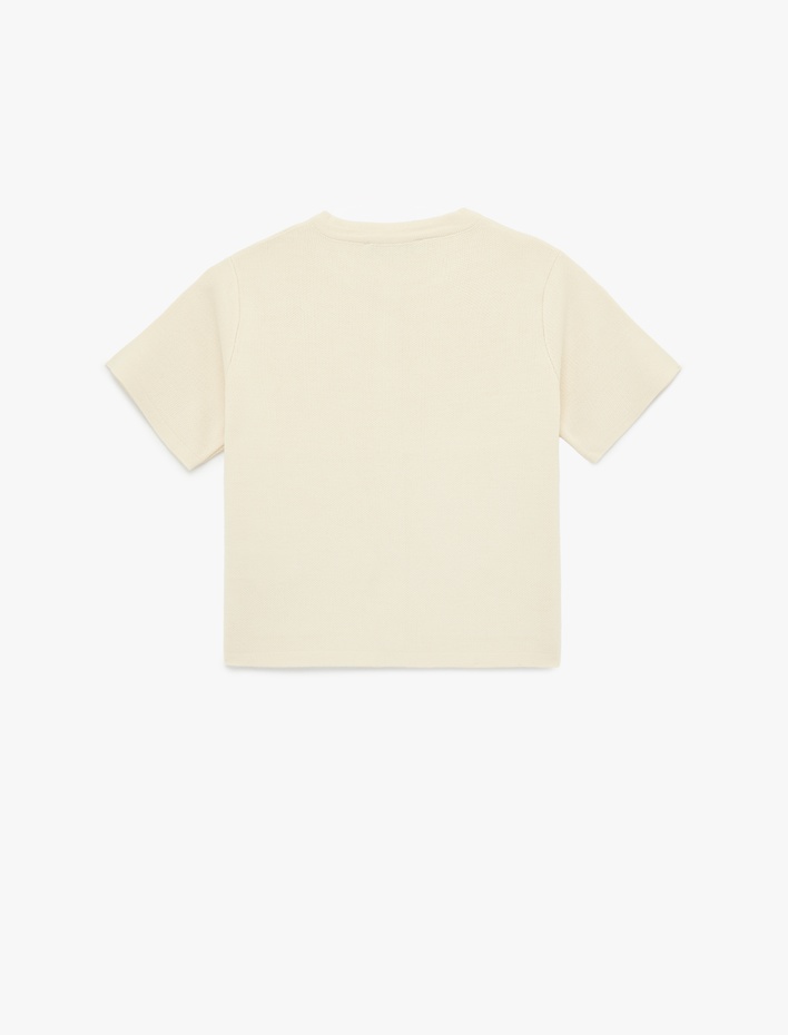  Kısa Kollu Bisiklet Yaka Cepli Triko Hırka