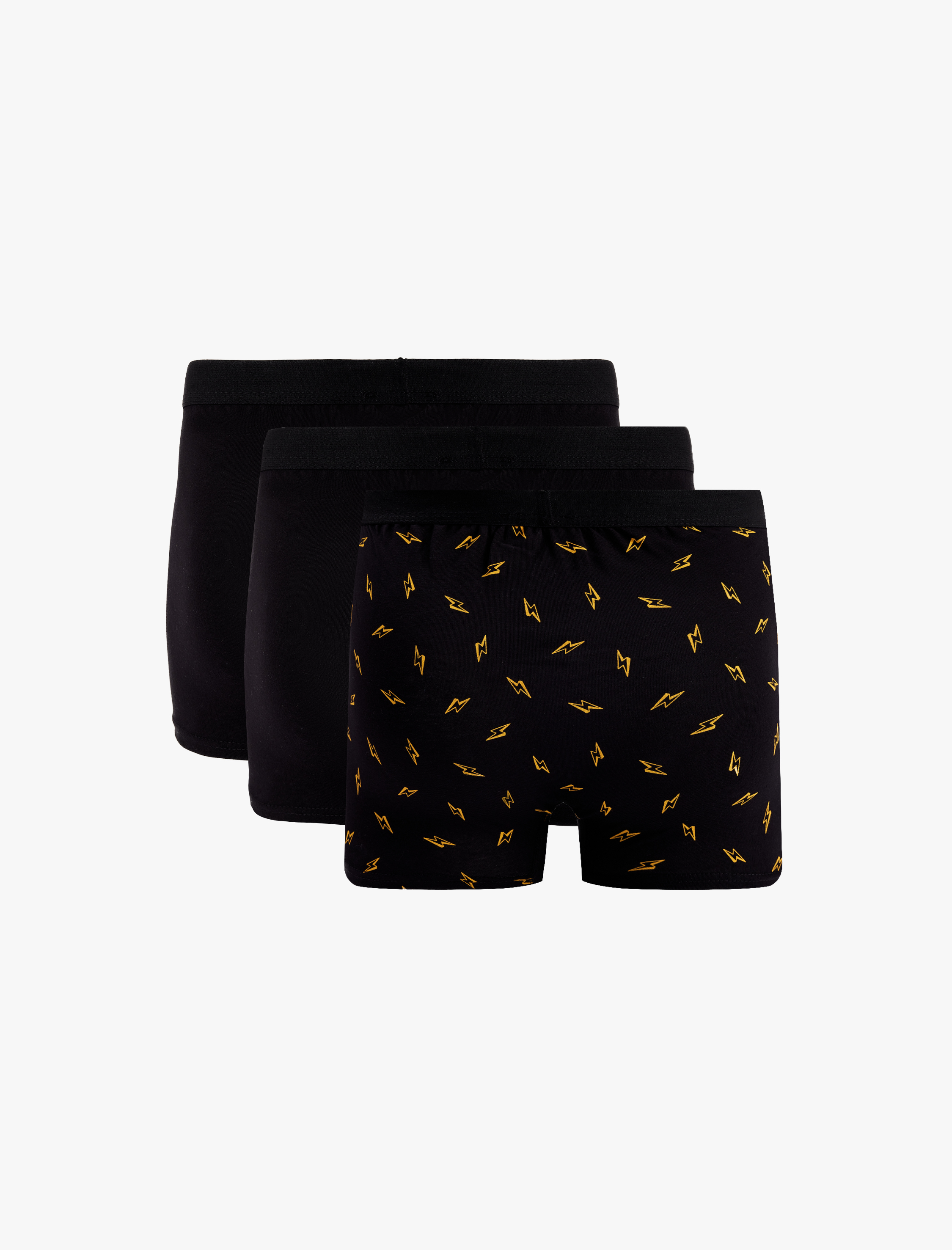   Lastik Detaylı Baskılı Pamuklu 3'lü Boxer Seti