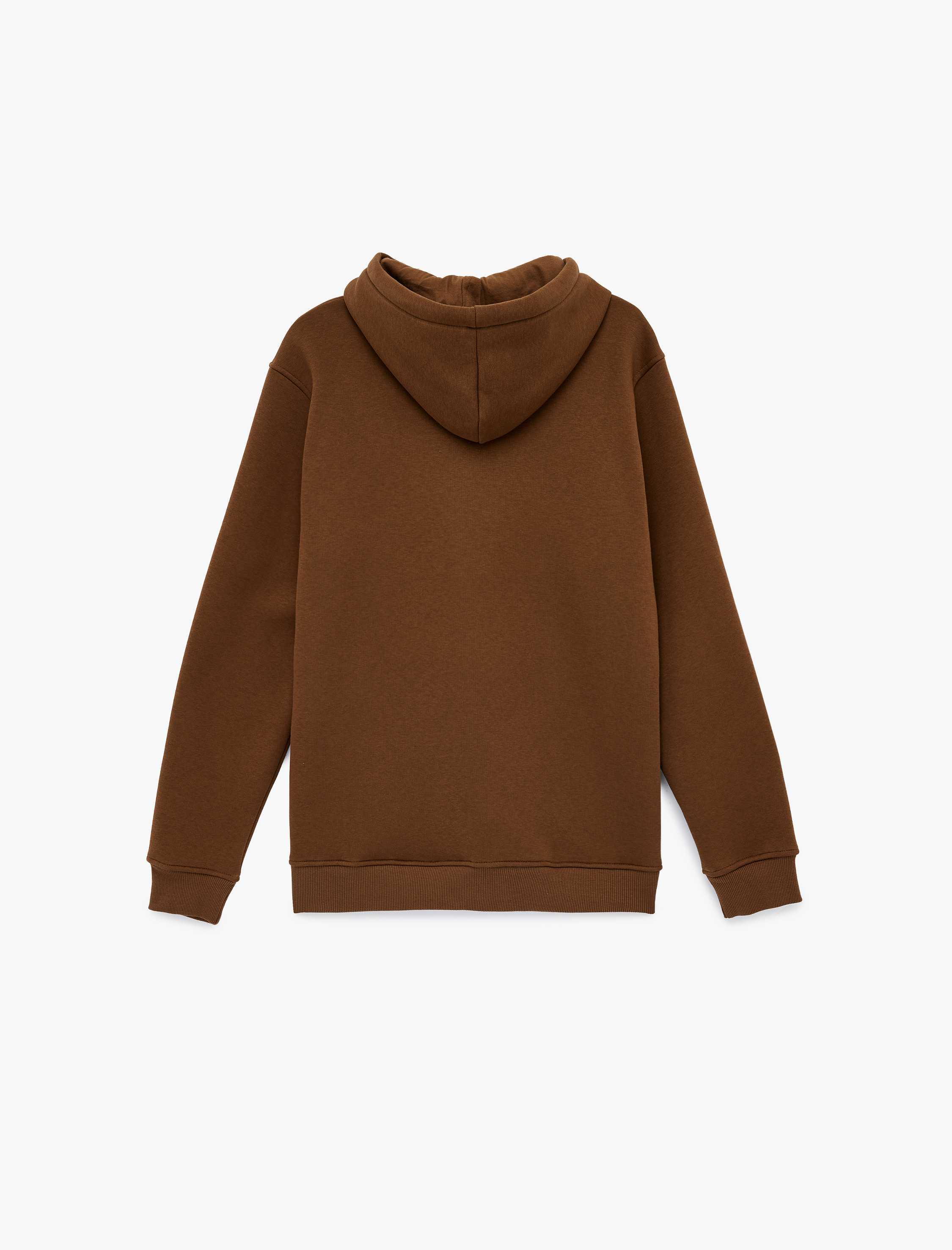   Şardonlu Uzun Kollu Basic Kapşonlu Sweatshirt