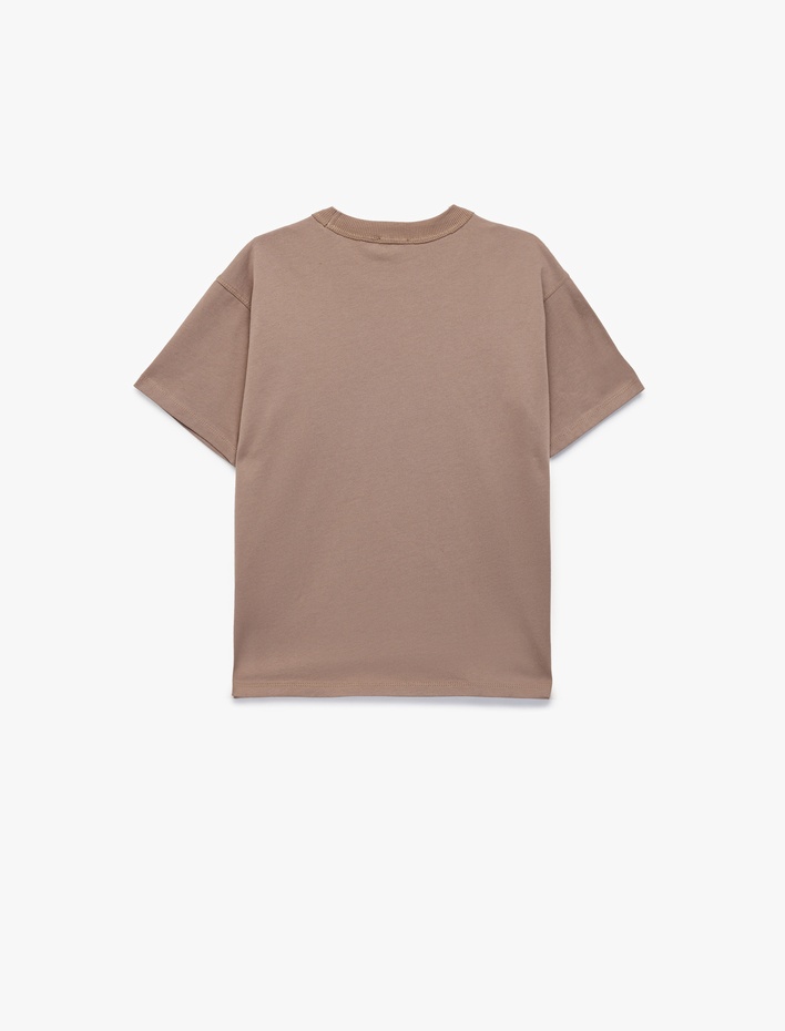 Erkek Çocuk Bisiklet Yaka Kısa Kollu Baskılı Pamuklu Tişört