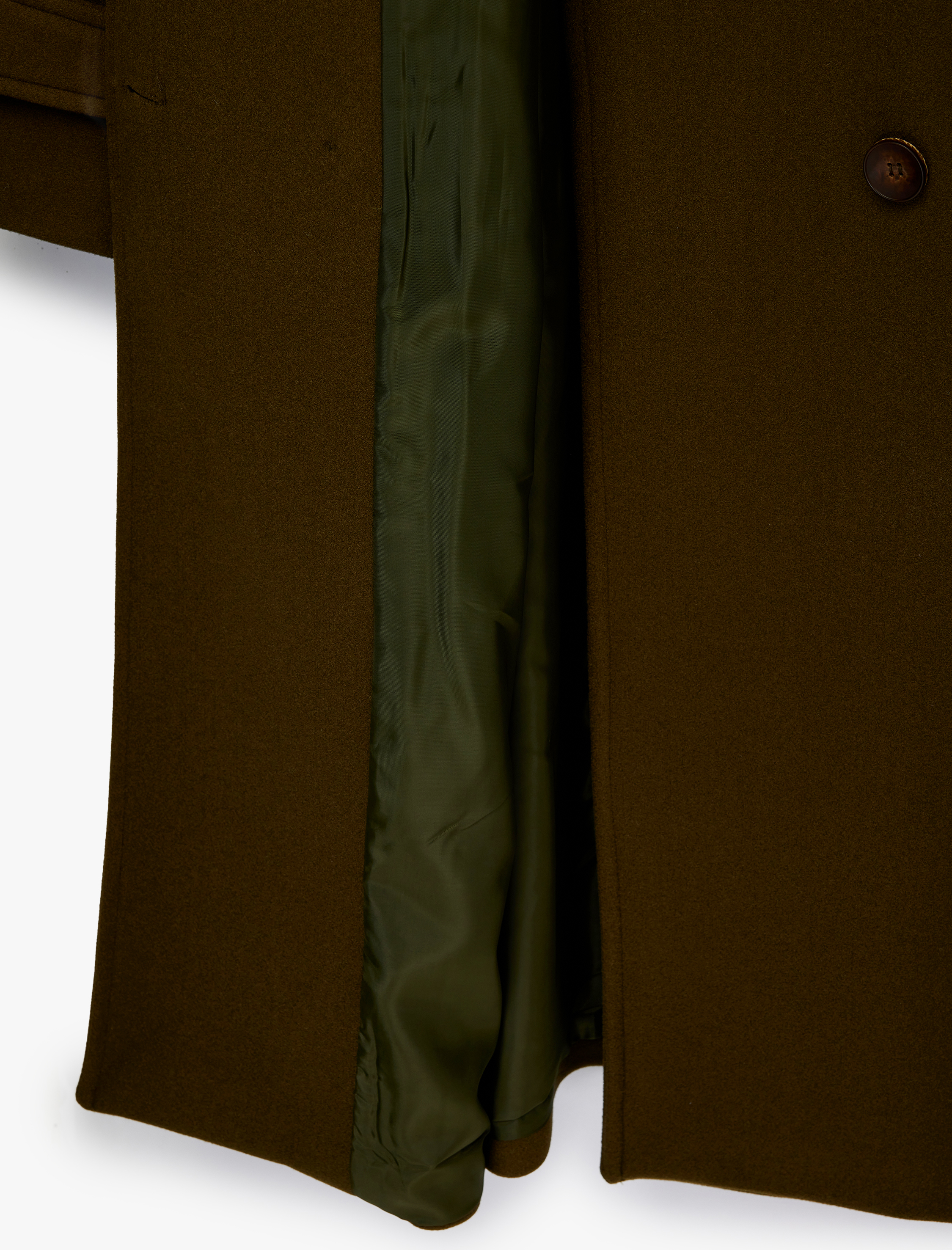   Kemerli Trenç Kaban Kaşe Kruvaze Düğmeli Uzun Kollu