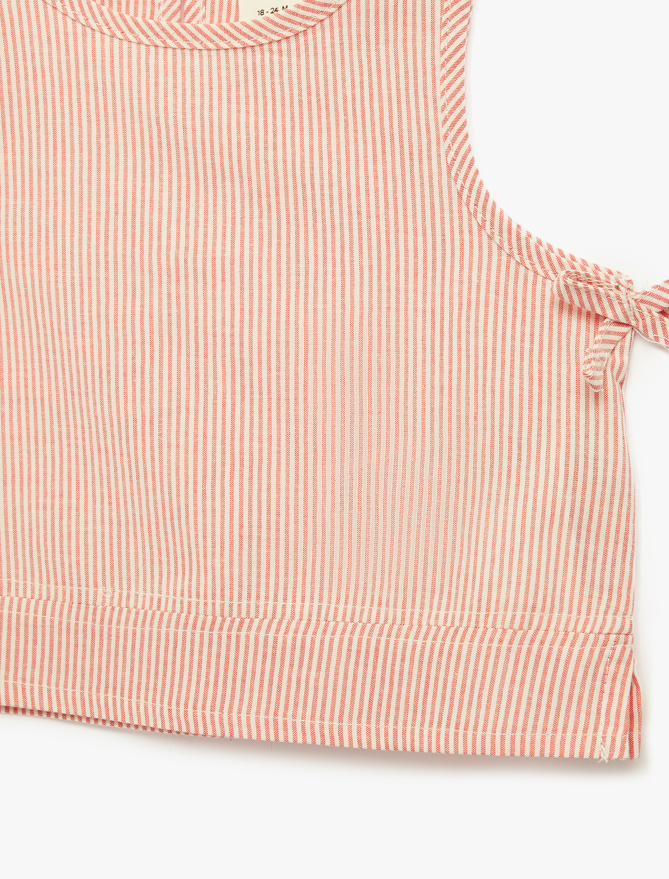  Kız Bebek Bisiklet Yaka Kurdele Detaylı Kolsuz Pamuklu Bluz