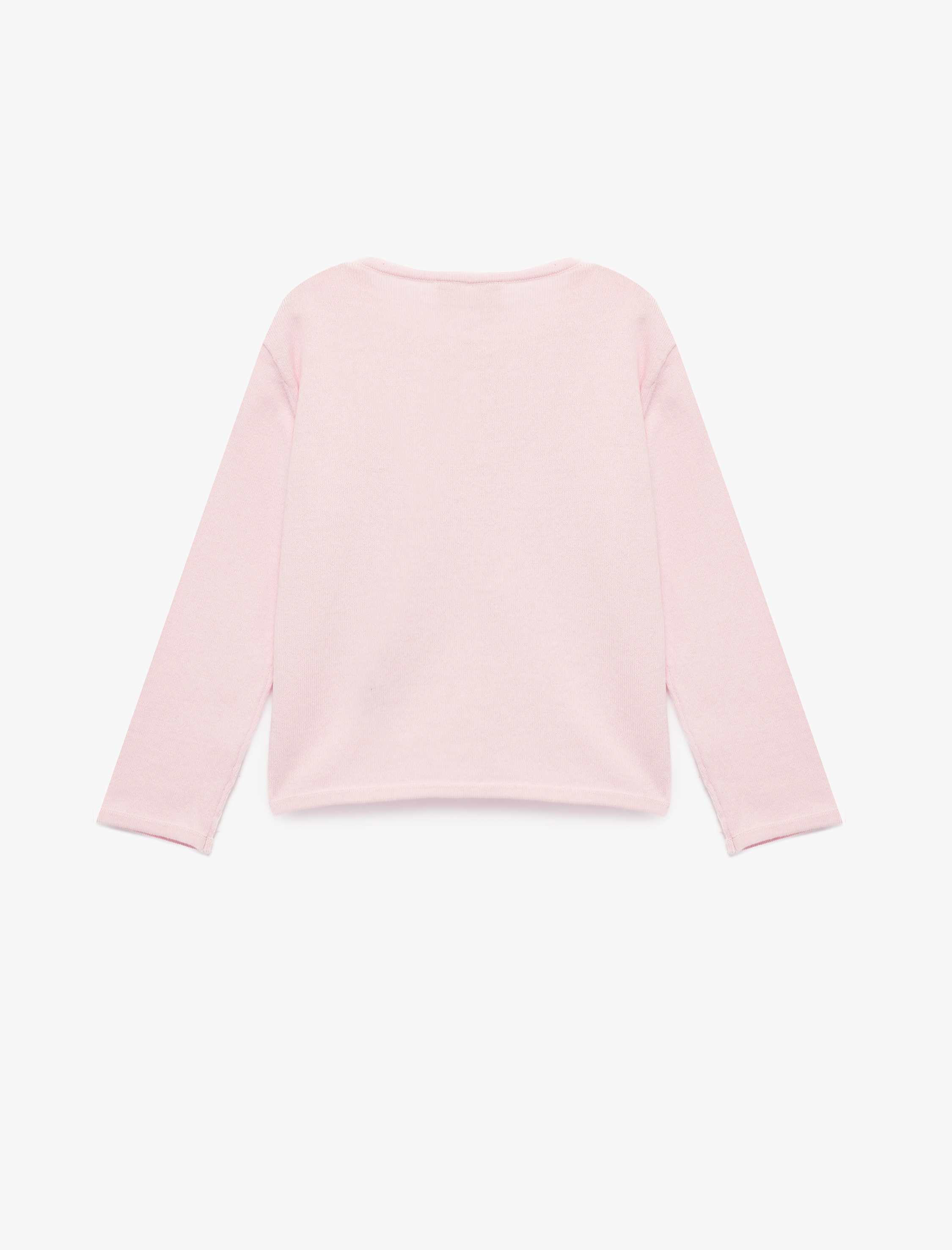  Kız Bebek Uzun Kollu Bisiklet Yaka Fiyonklu Pamuklu Hırka