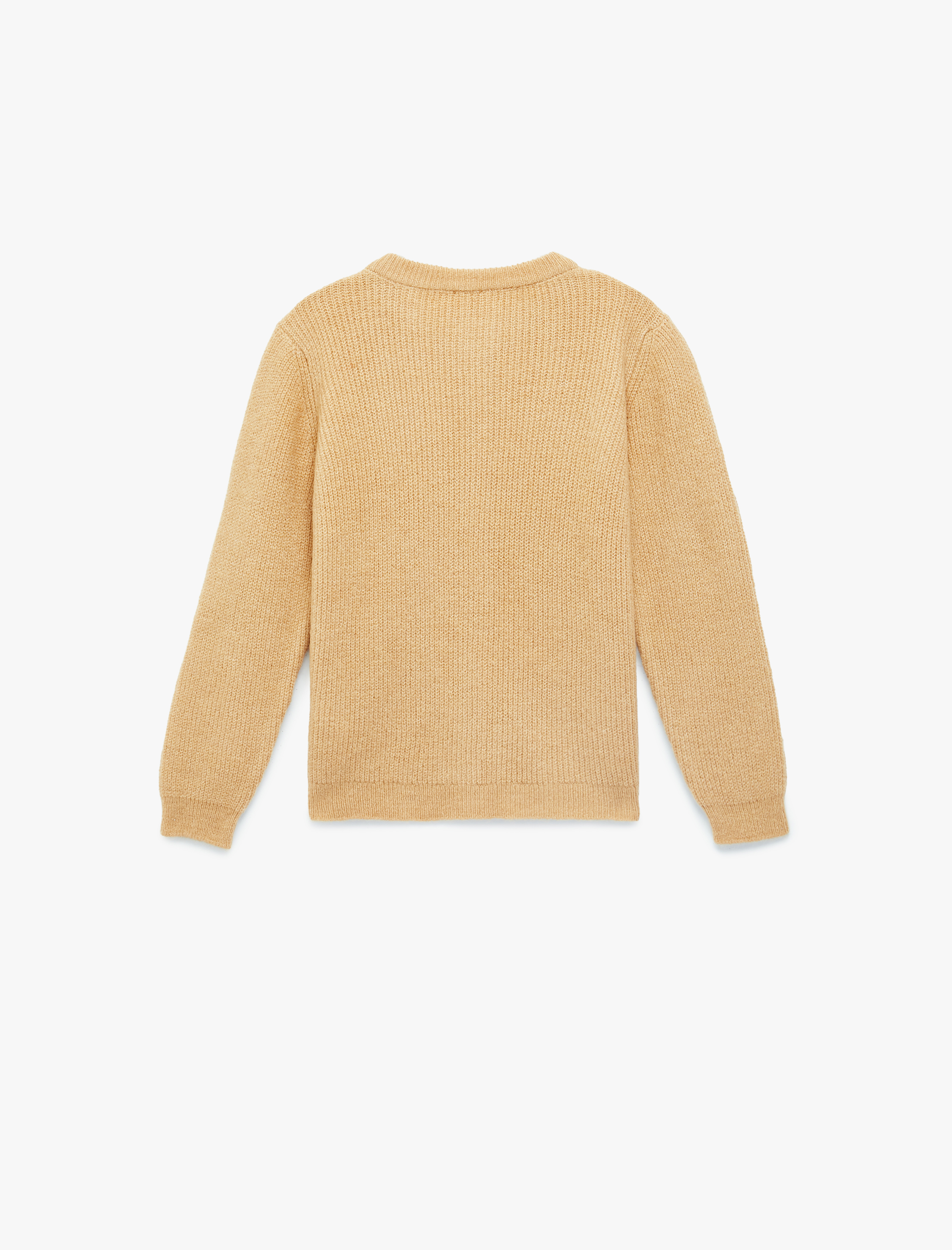  Kız Çocuk Uzun Kollu Düğmeli Bisiklet Yaka Basic Triko Hırka