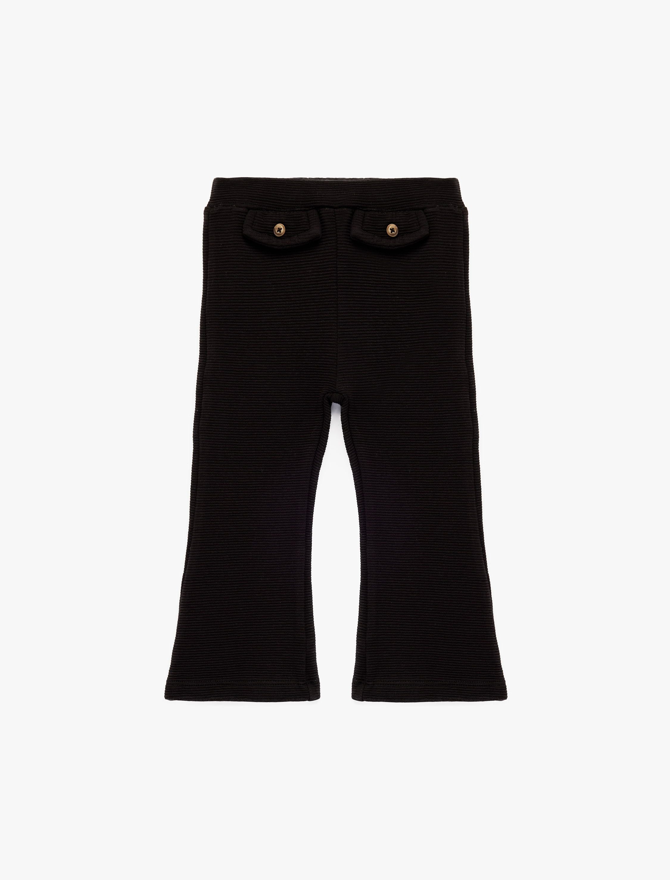  Kız Bebek Pamuklu Düğme Detaylı İspanyol Paça Tayt