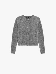 Uzun Kollu Bisiklet Yaka Düğmeli Triko Hırka