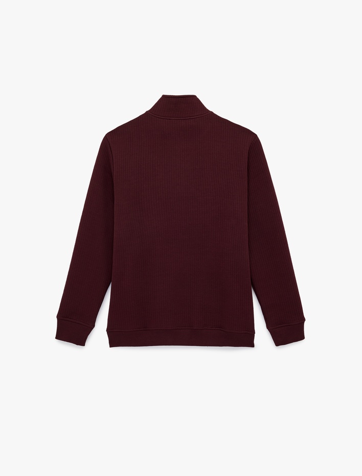  Regular Fit Uzun Kollu Yarım Fermuarlı Sweatshirt