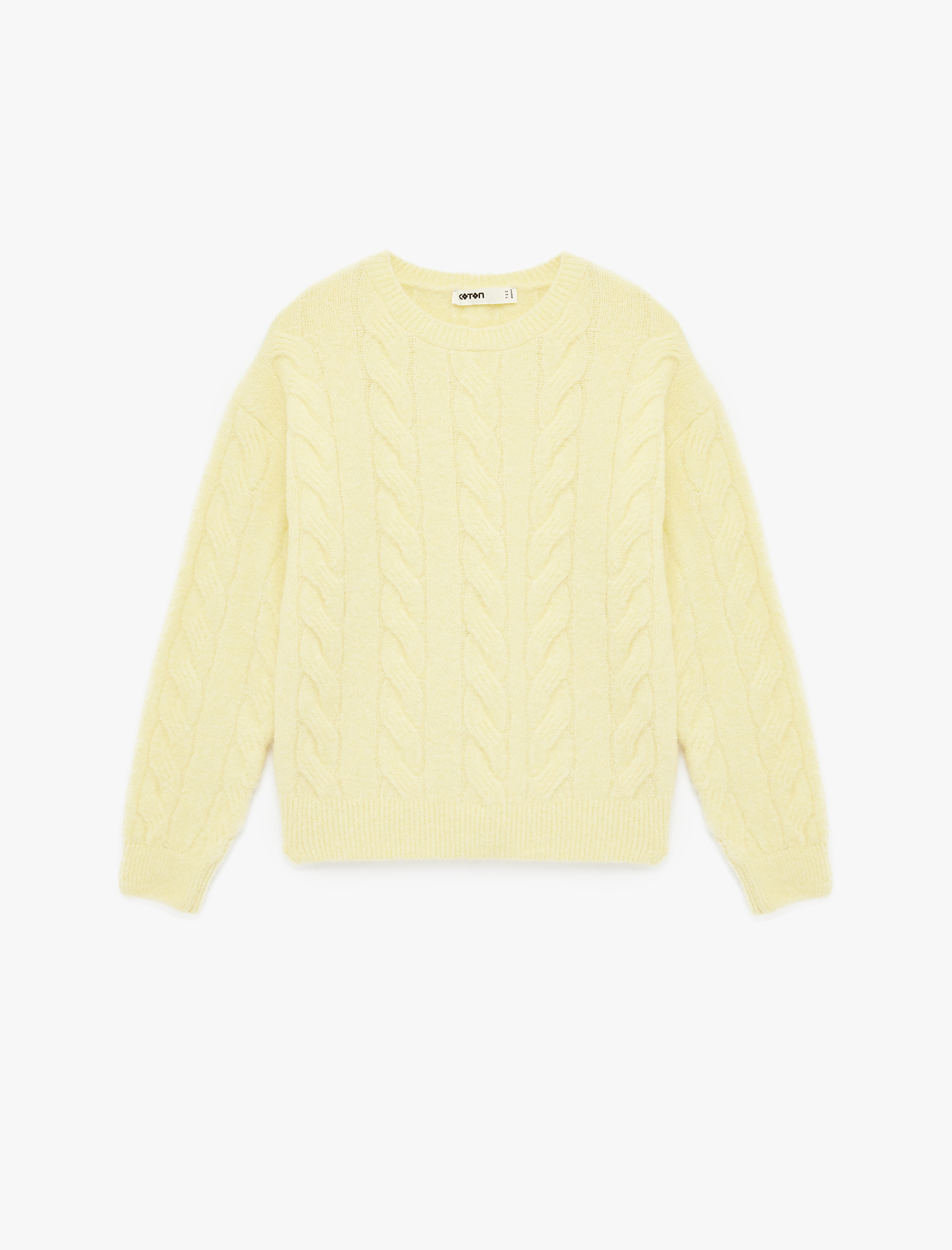   Uzun Kollu Bisiklet Yaka Saç Örgüsü Kazak