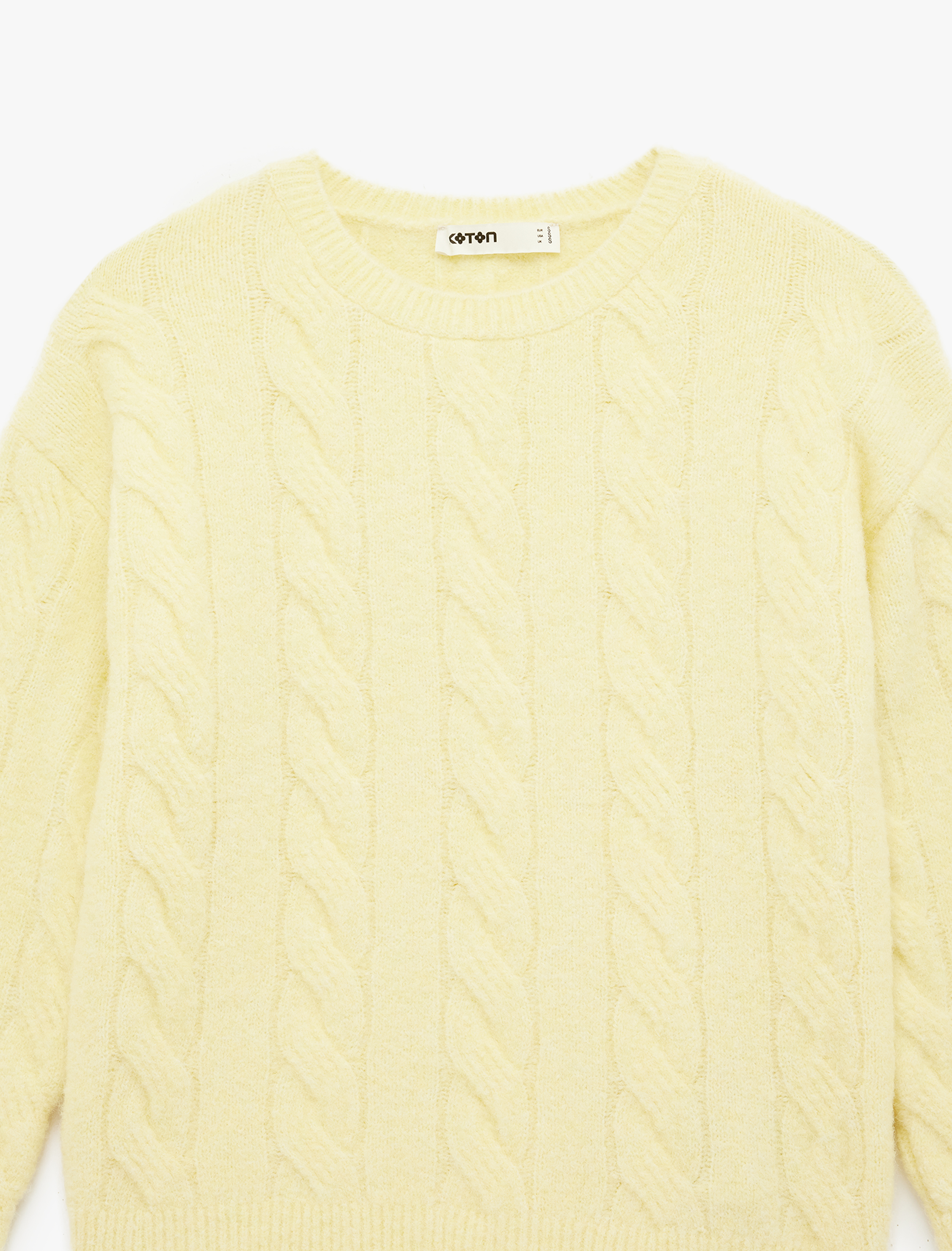   Uzun Kollu Bisiklet Yaka Saç Örgüsü Kazak