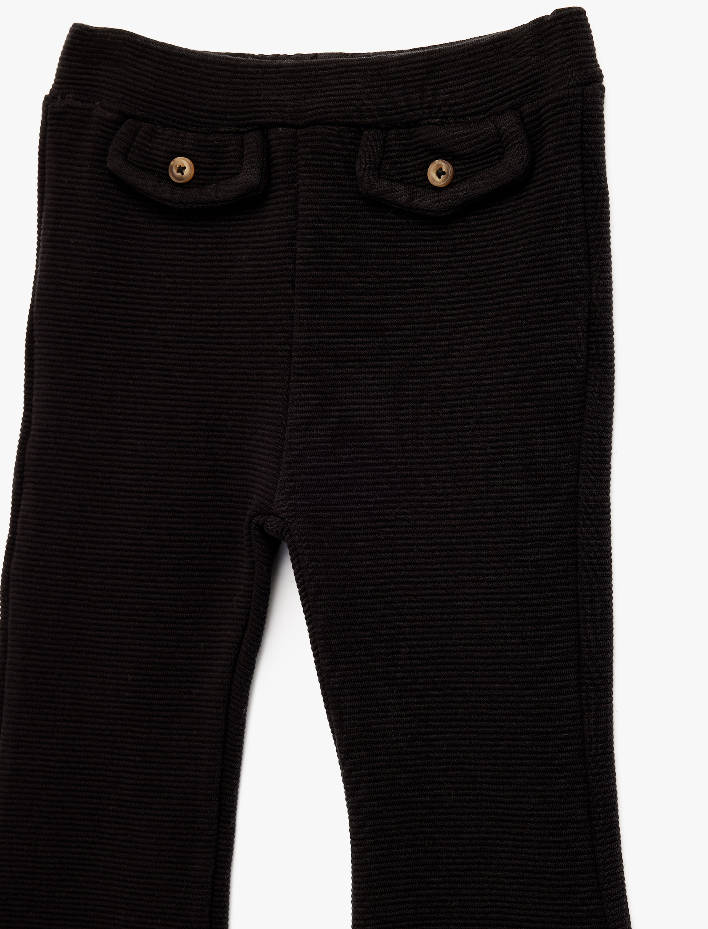  Kız Bebek Pamuklu Düğme Detaylı İspanyol Paça Tayt