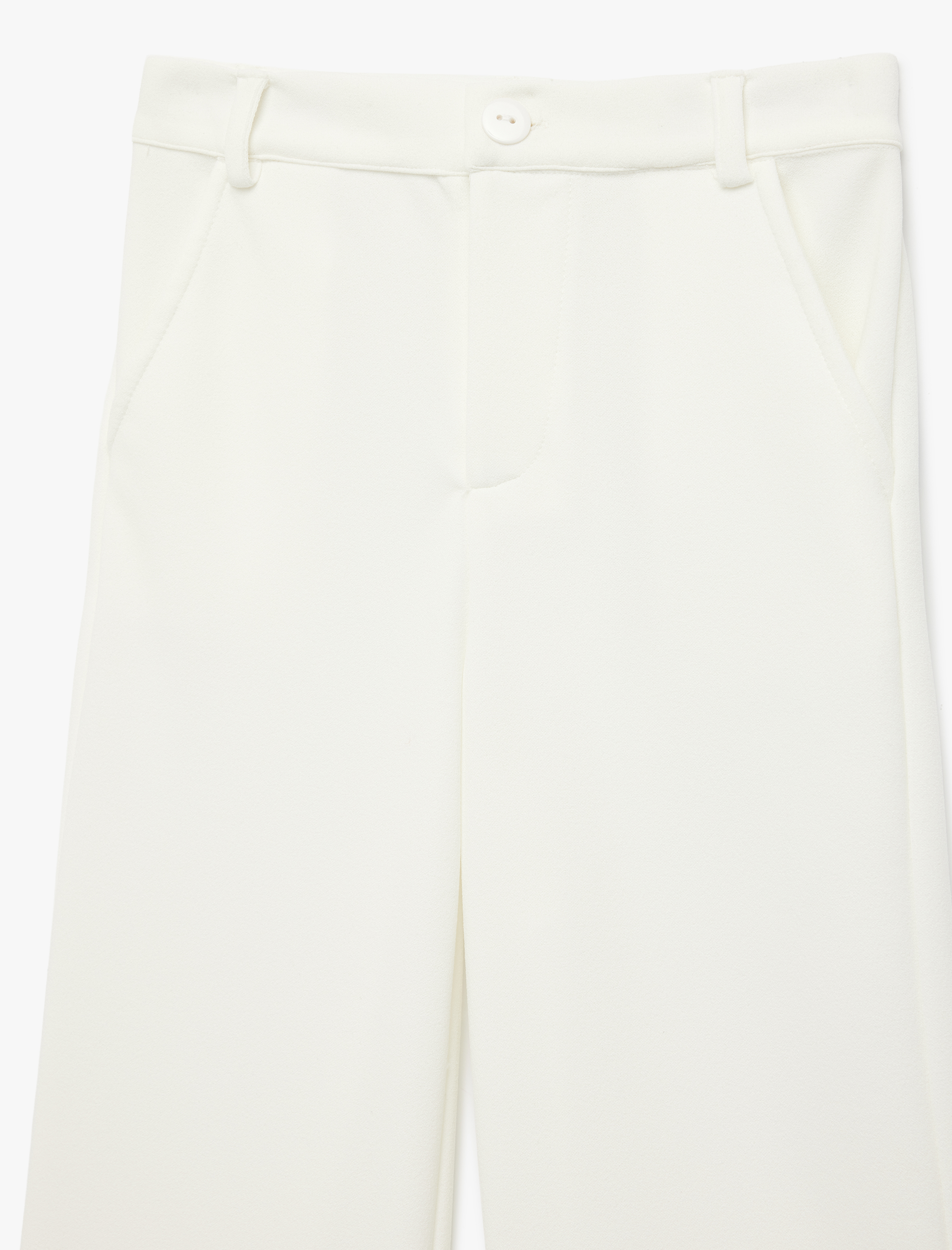  Kız Çocuk Düğme Detaylı Geniş Paça Pantolon