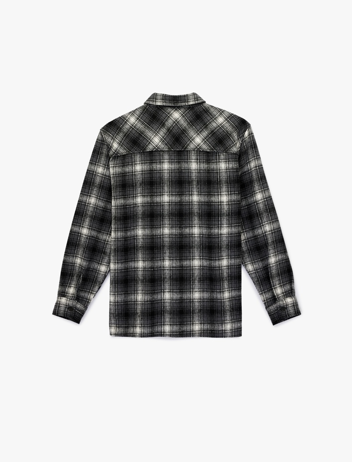  Regular Fit Uzun Kollu Düğmeli Klasik Yaka Oduncu Gömleği