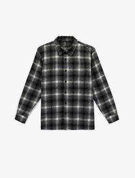 Regular Fit Uzun Kollu Düğmeli Klasik Yaka Oduncu Gömleği