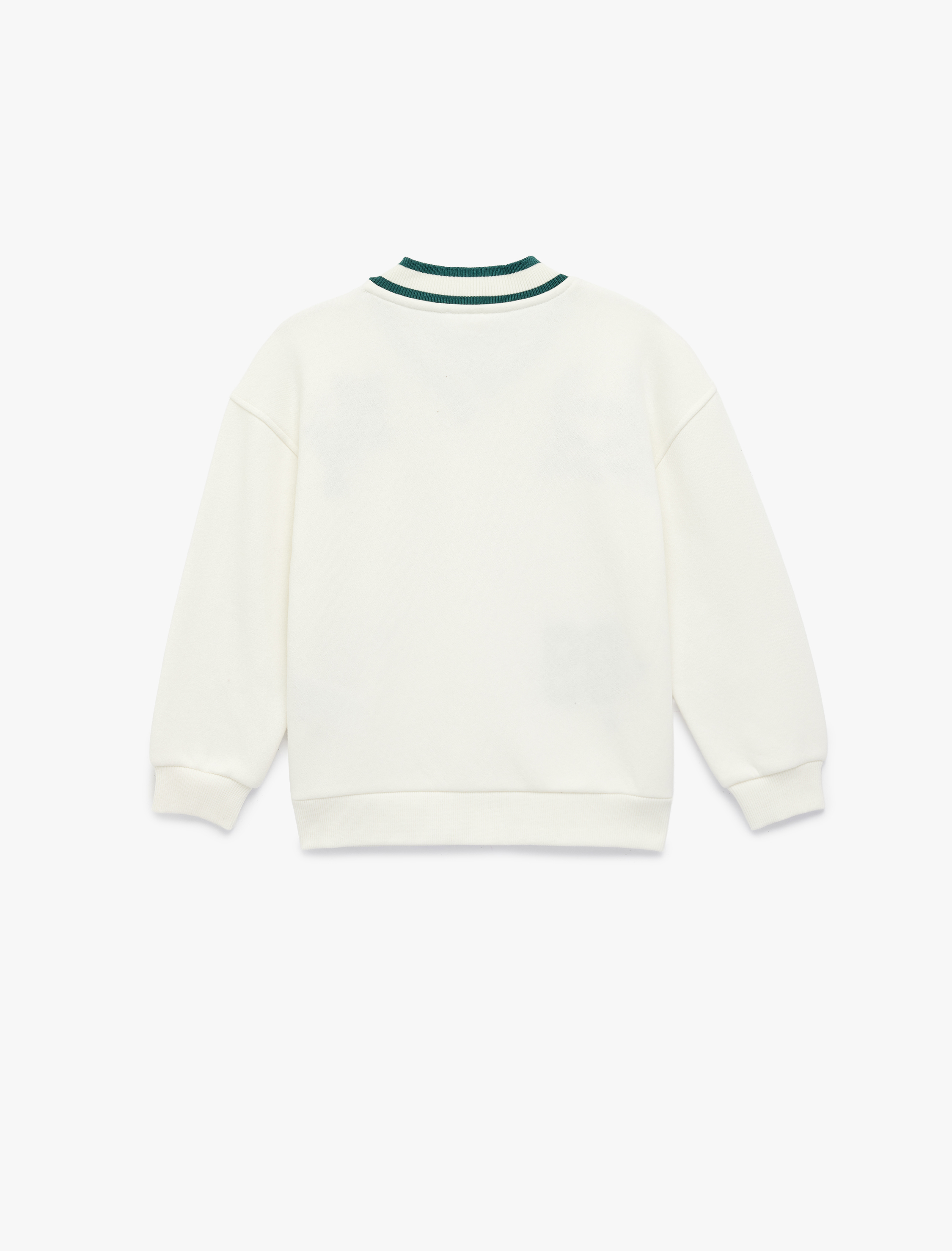  Kız Çocuk Nakış Detaylı Uzun Kollu V Yaka Sweatshirt