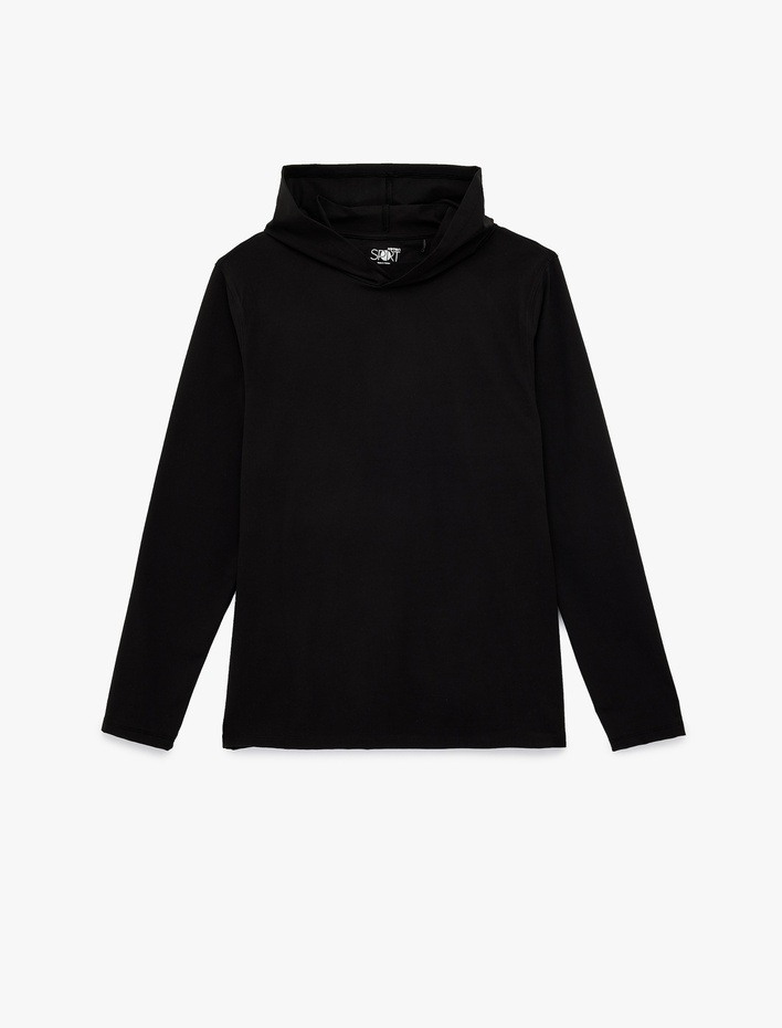  Regular Fit Uzun Kollu Kapşonlu Spor Sweatshirt