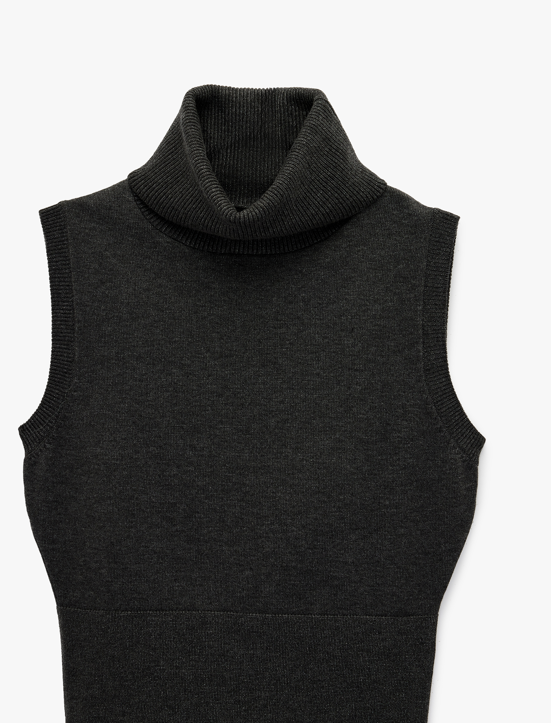   Balıkçı Yaka Kolsuz Triko Bluz