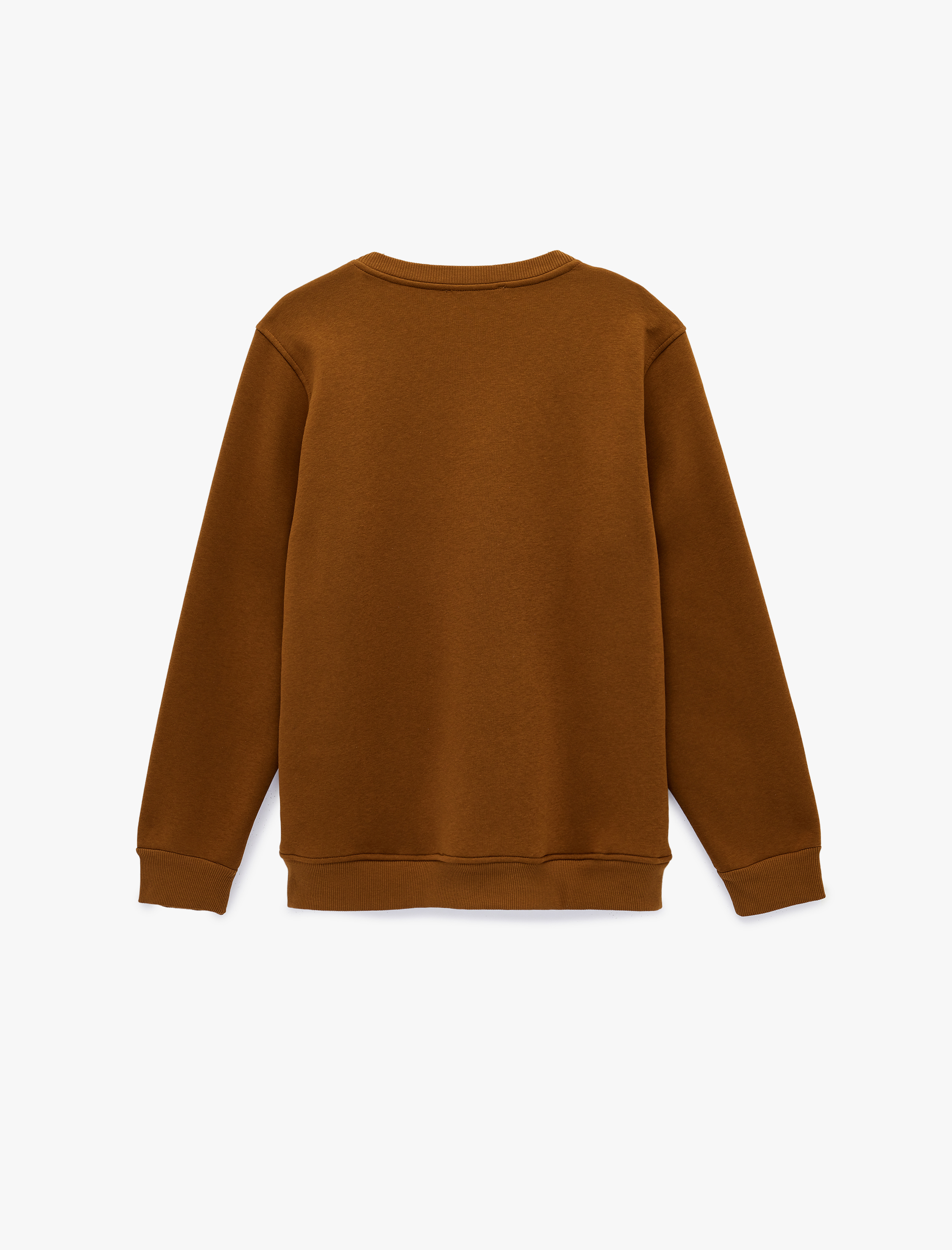   Regular Fit Uzun Kollu Şardonlu Bisiklet Yaka Basic Baskılı Sweatshirt