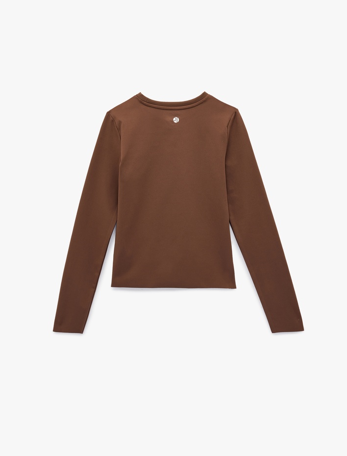  Bisiklet Yaka Uzun Kollu Slim Fit Spor Tişört