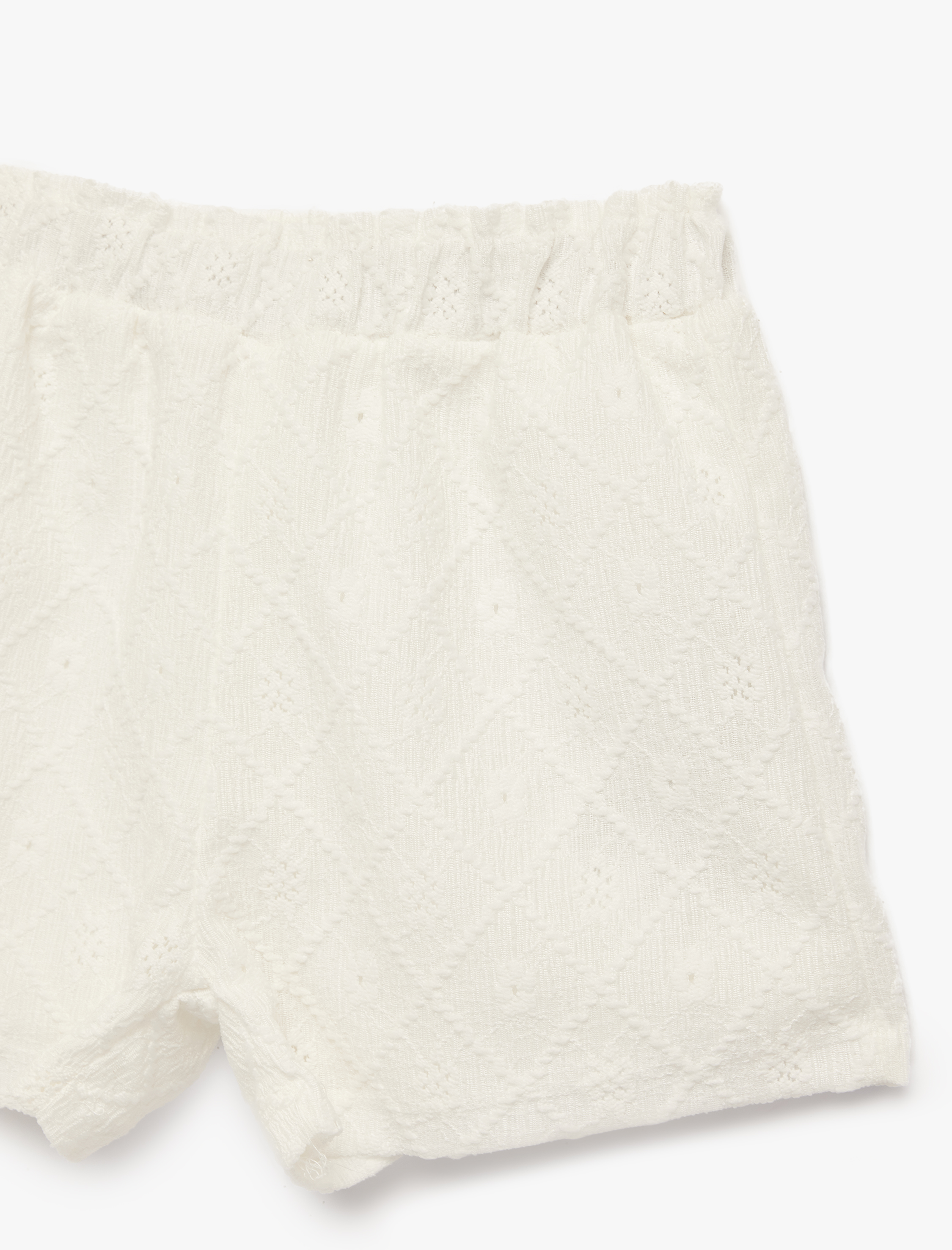  Kız Bebek Beli Lastikli Fistolu Şort