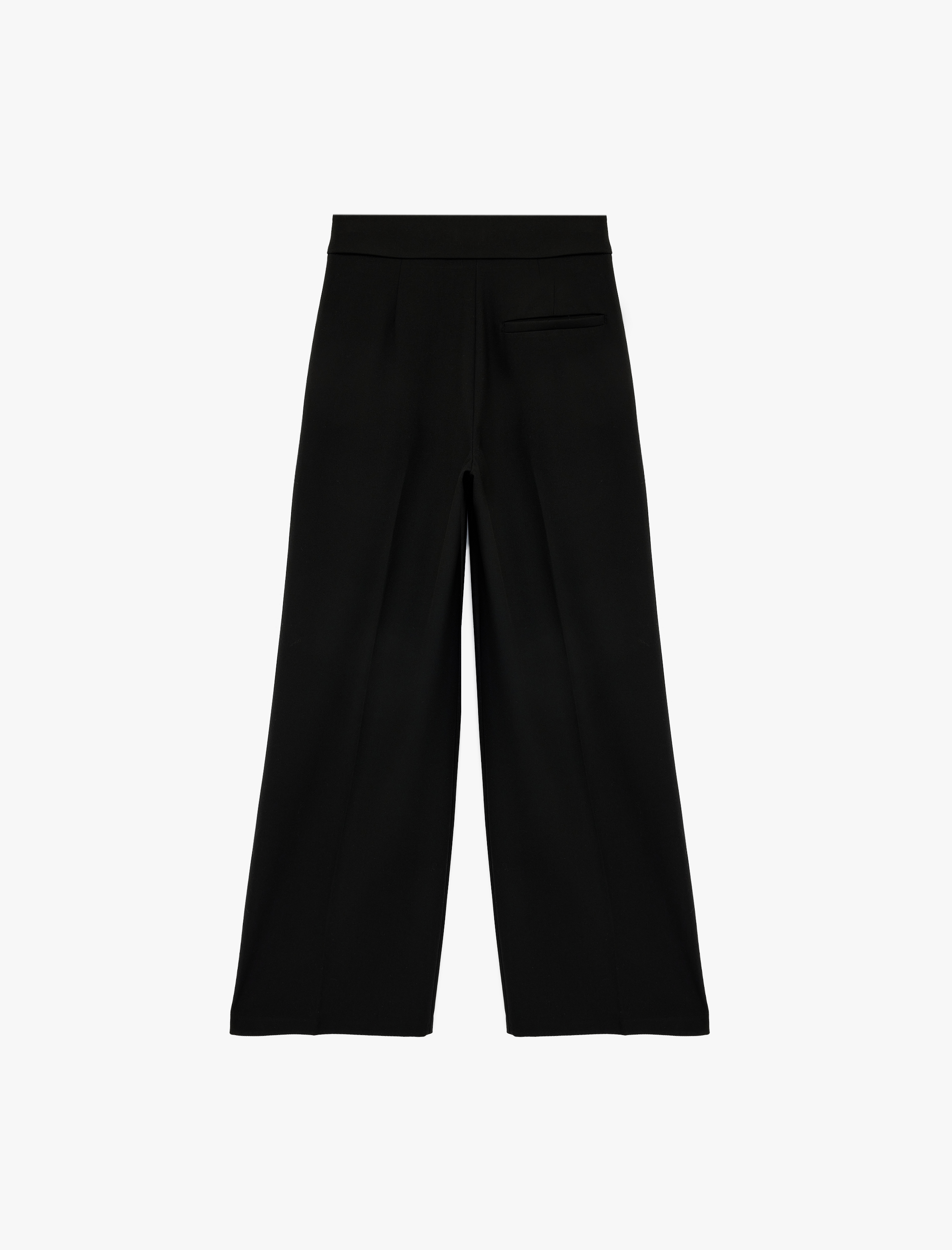   Yarım Kemer Detaylı Pileli Cepli Geniş Paça Kumaş Pantolon