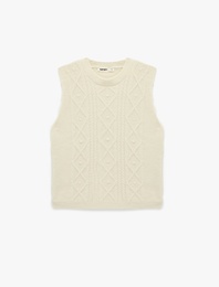 Bisiklet Yaka Saç Örgü Süveter