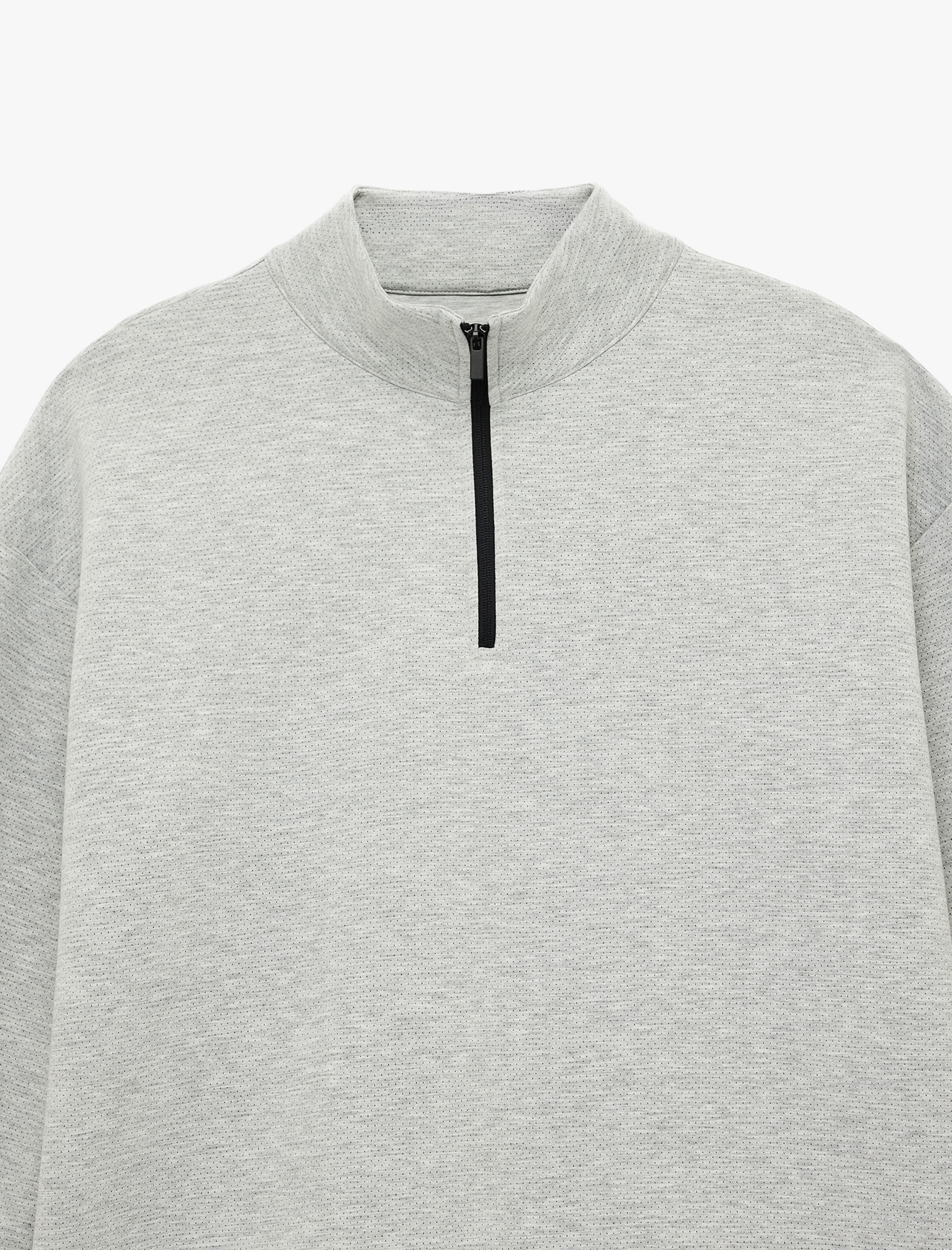   Uzun Kollu Viskon Karışımlı Yarım Fermuarlı Dik Yaka Spor Sweatshirt