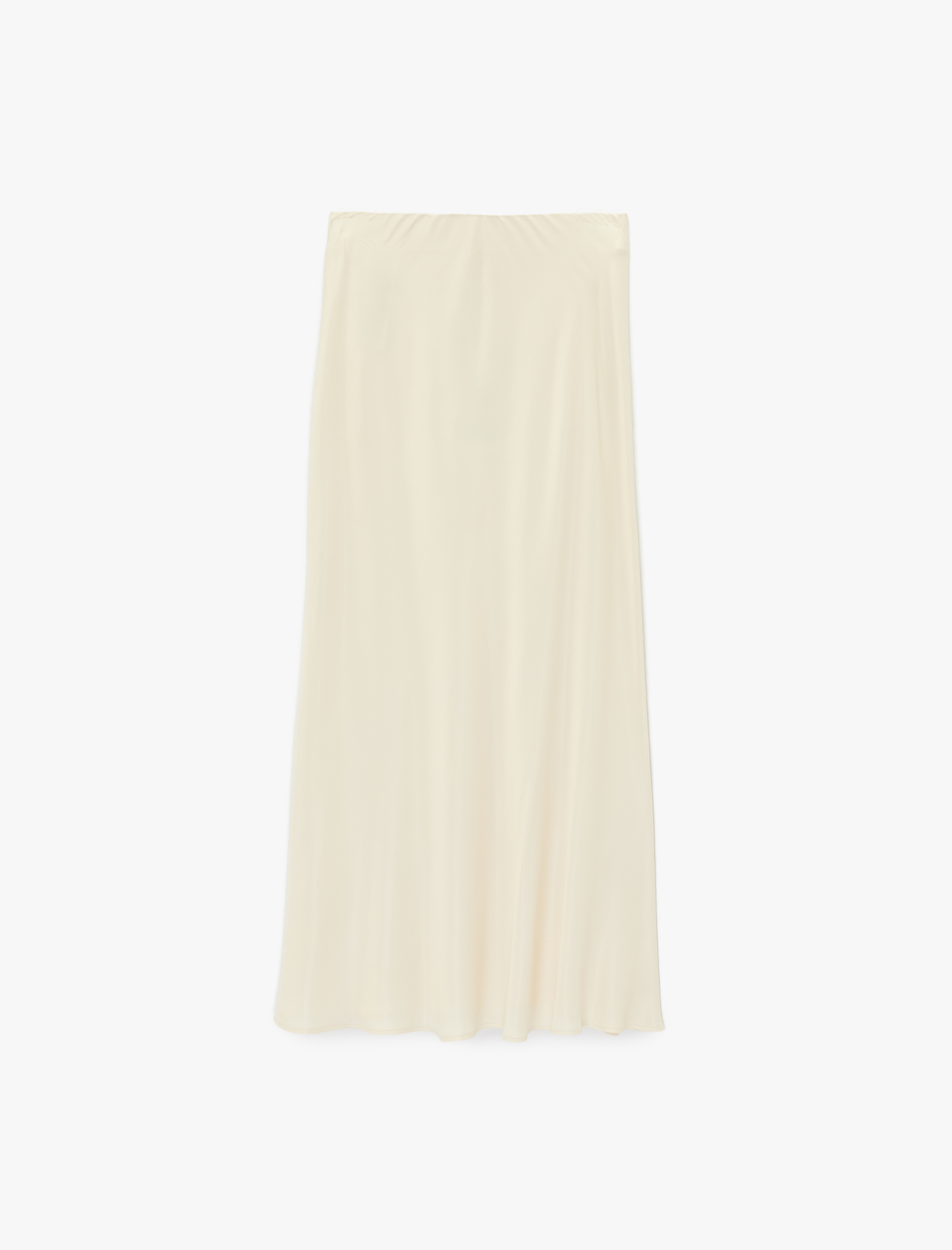   Viskon Balık Kesim Midi Saten Görünümlü Etek