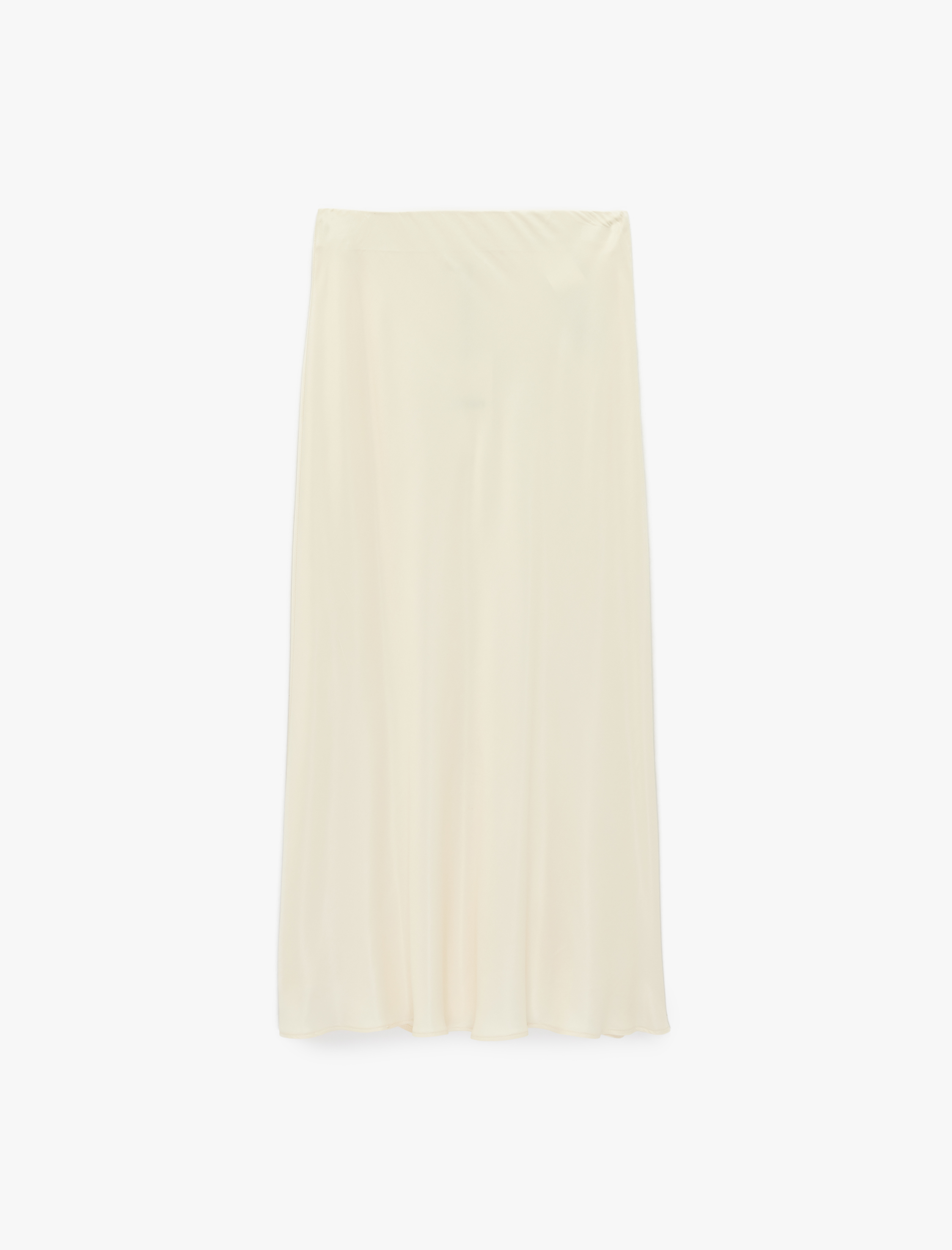   Viskon Balık Kesim Midi Saten Görünümlü Etek