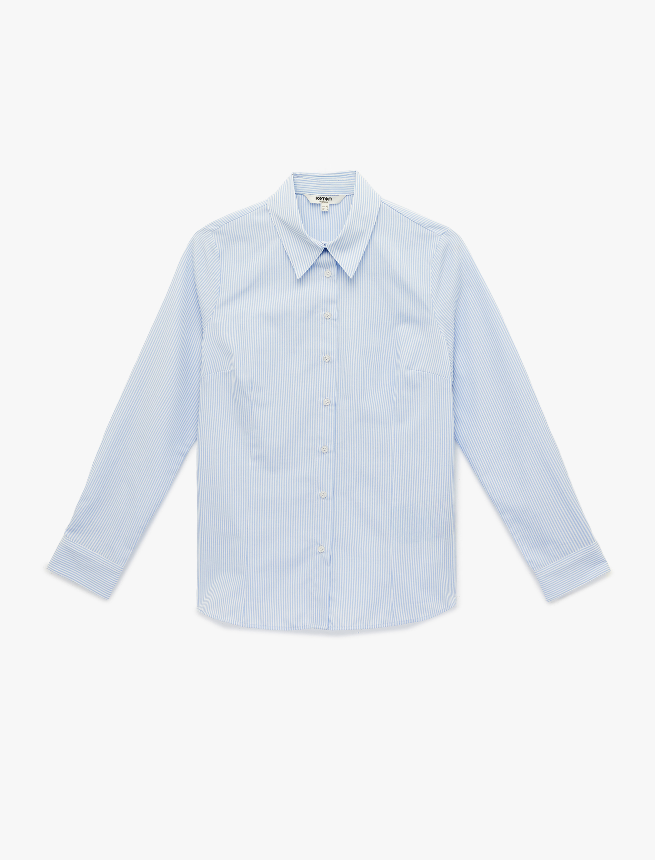   Regular Fit Uzun Kollu Klasik Yaka Çizgili Gömlek