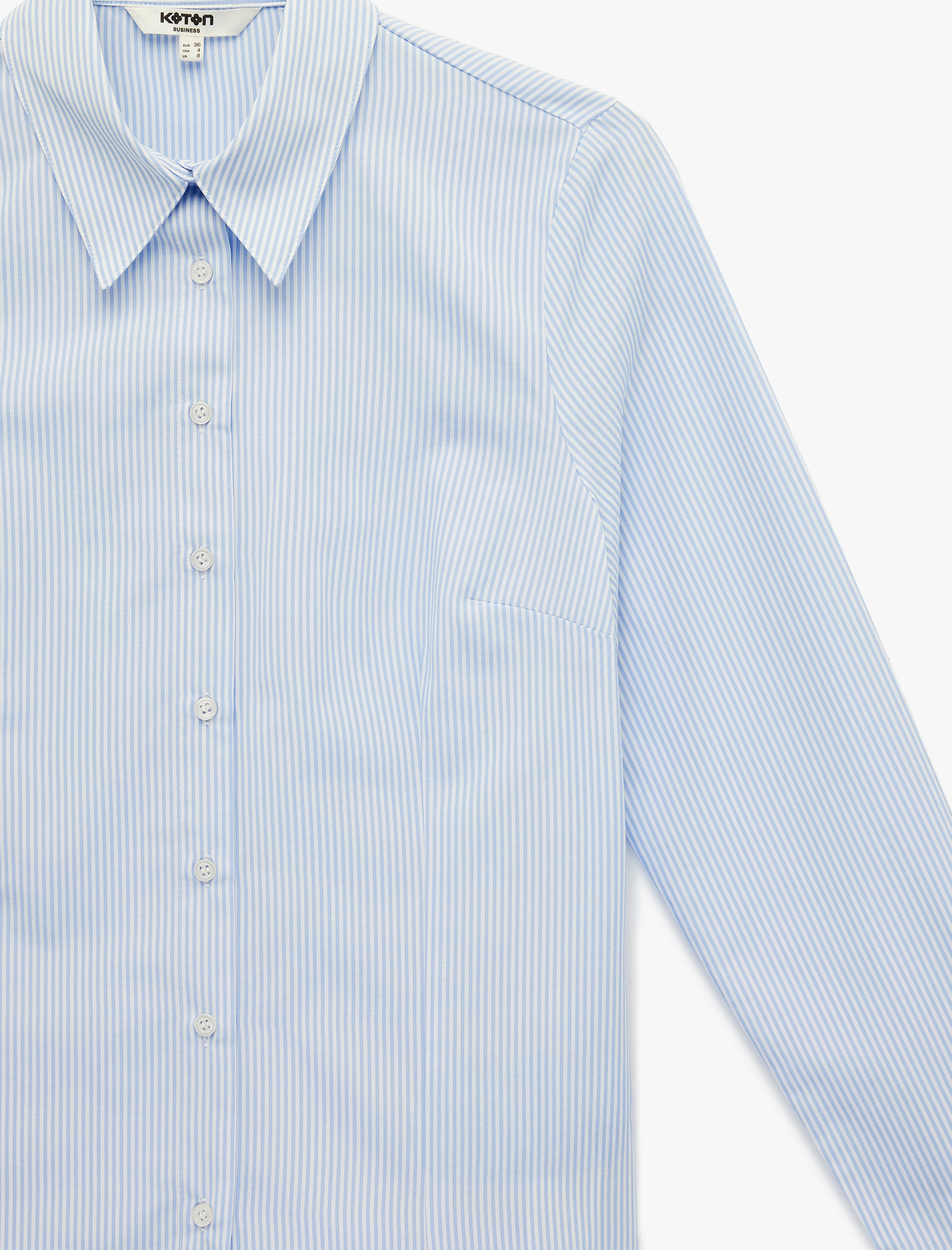   Regular Fit Uzun Kollu Klasik Yaka Çizgili Gömlek