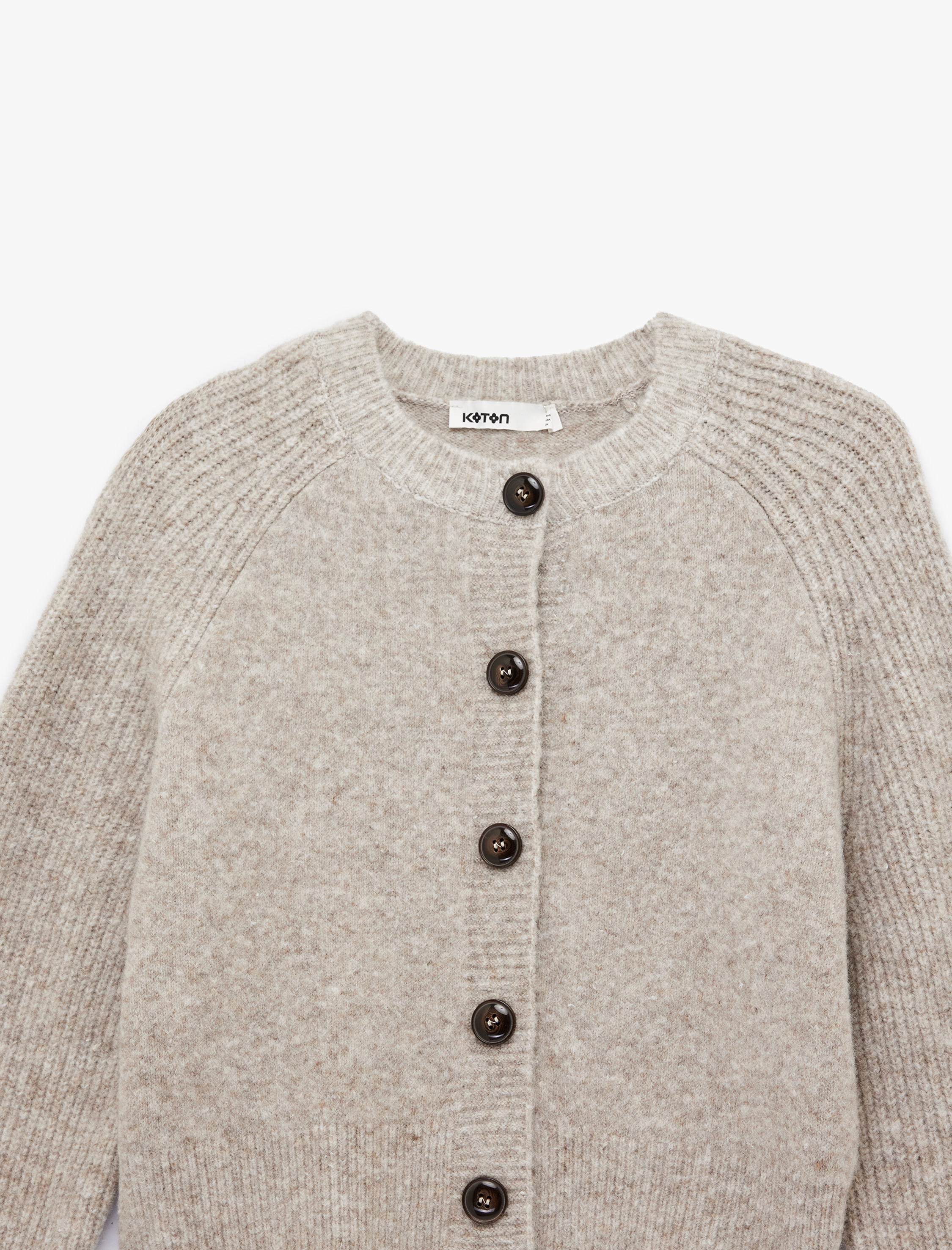   Uzun Kollu Bisiklet Yaka Düğmeli Triko Hırka