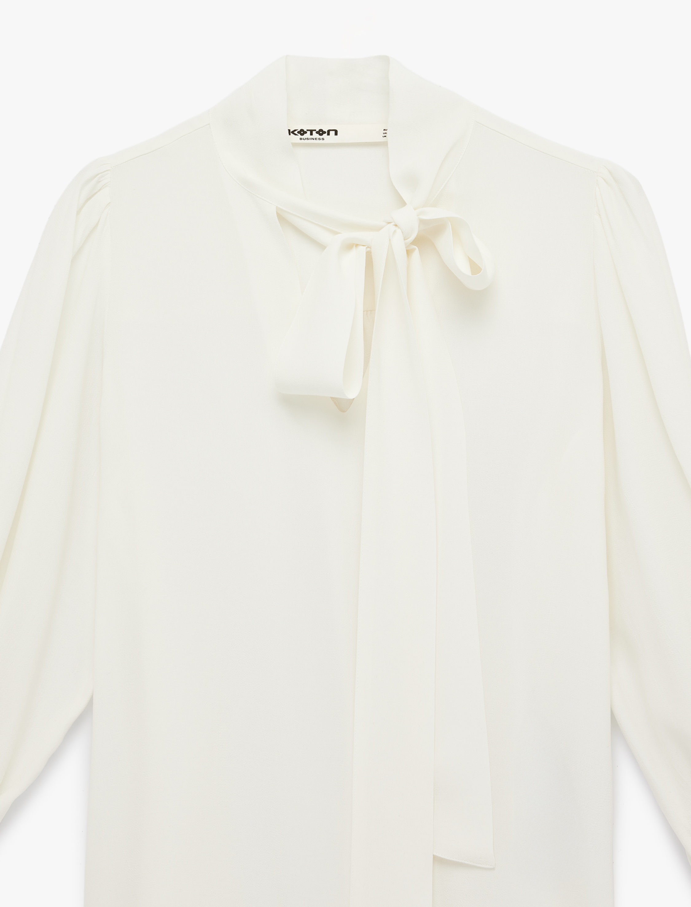   Bağlama Detaylı Viskon Uzun Kollu Fular Yaka Bluz