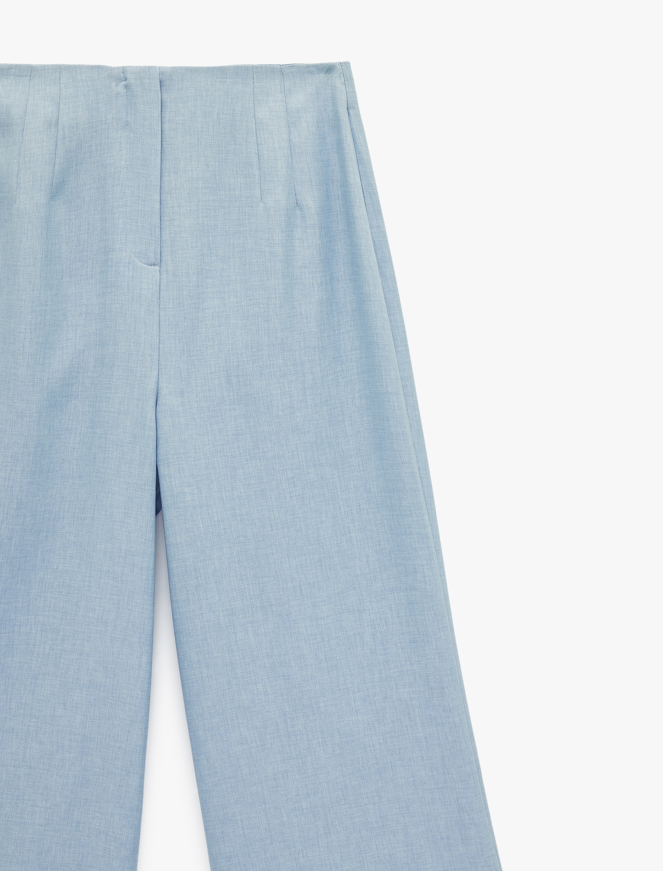   Yüksek Bel Uzun Geniş Paça Kumaş Pantolon