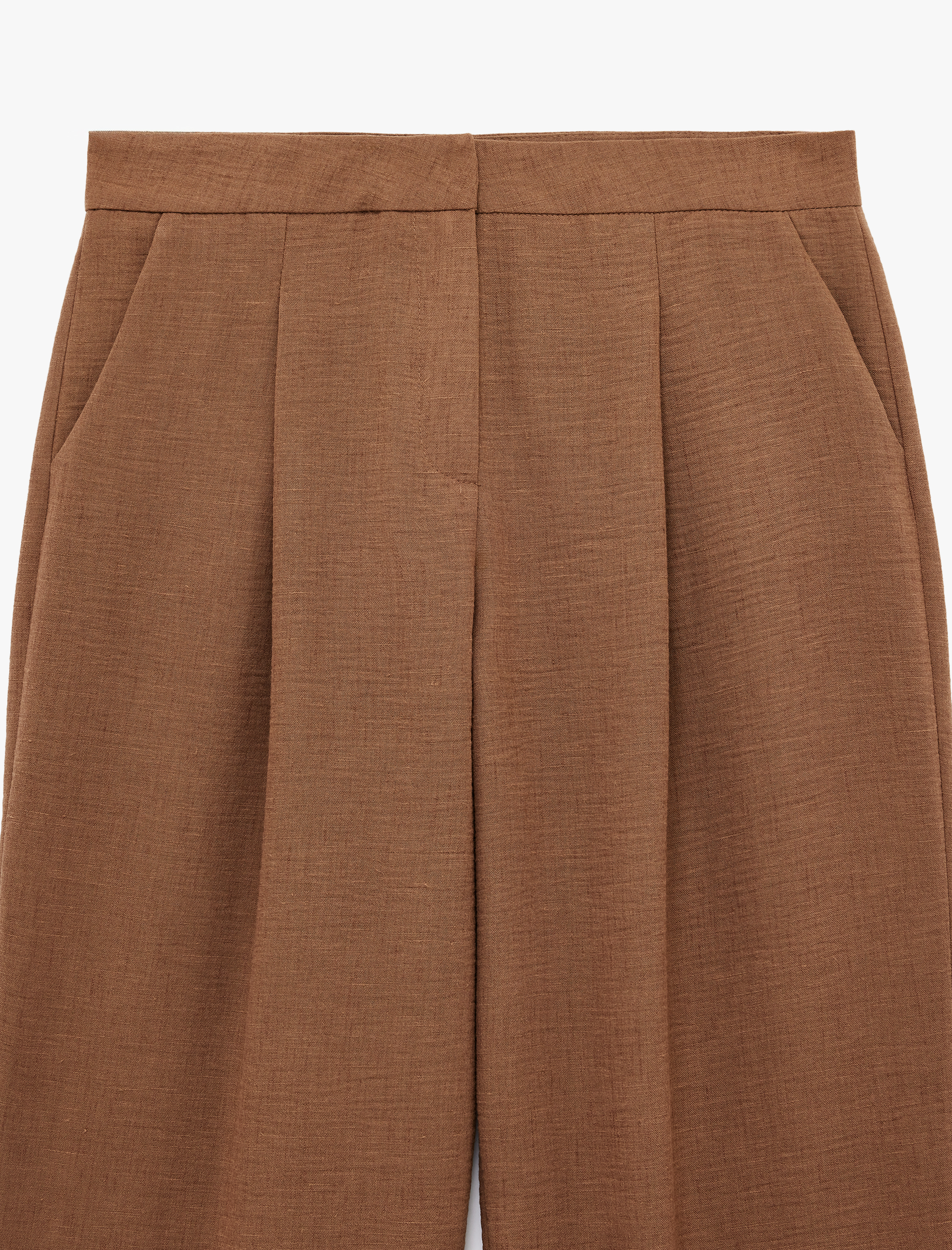   Keten Görünümlü Cepli Bilek Boy Pile Detaylı Havuç Pantolon