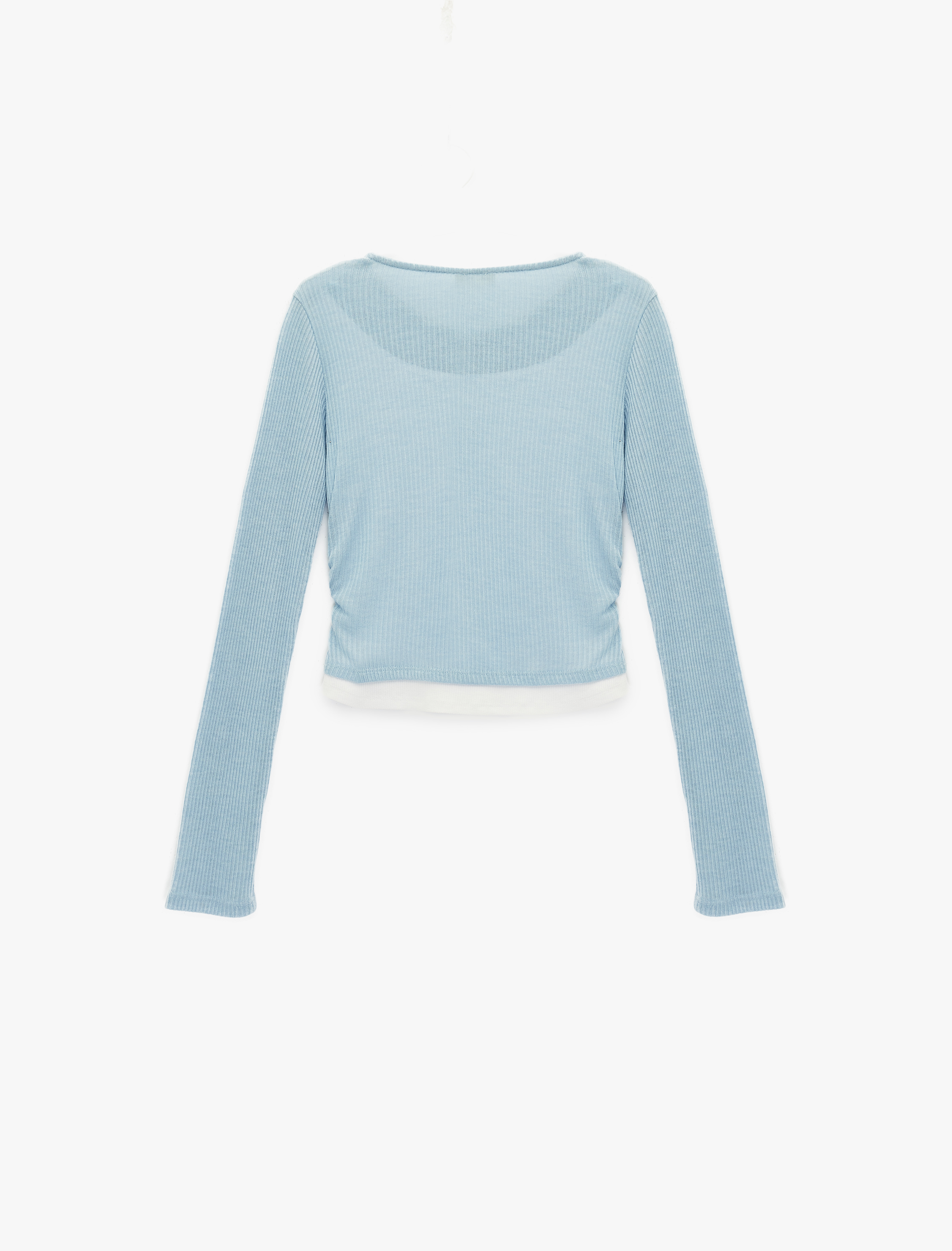   Uzun Kollu Bisiklet Yaka Düğmeli Slim Fit Hırka