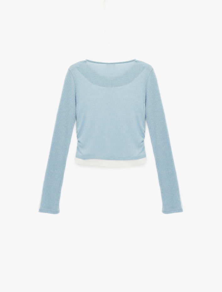  Uzun Kollu Bisiklet Yaka Düğmeli Slim Fit Hırka